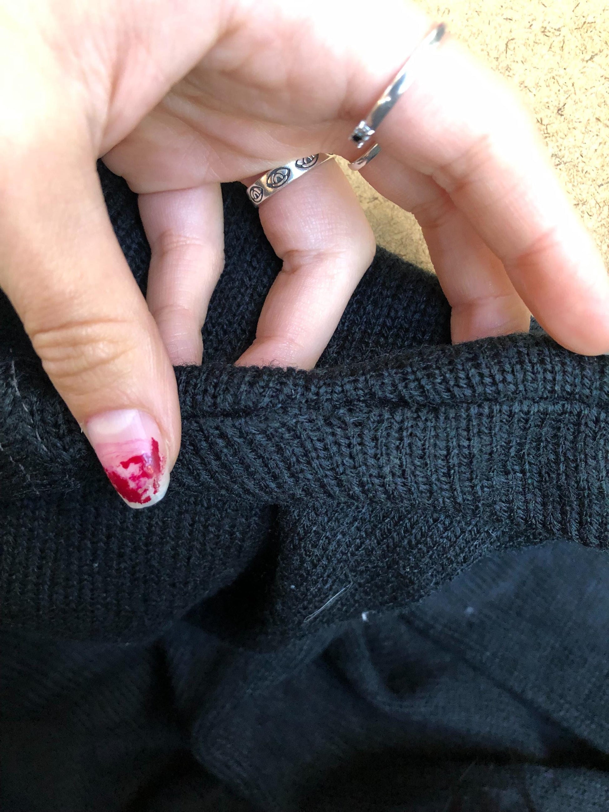 80s Black Knit Mock Neck Pullover Sweater Medium