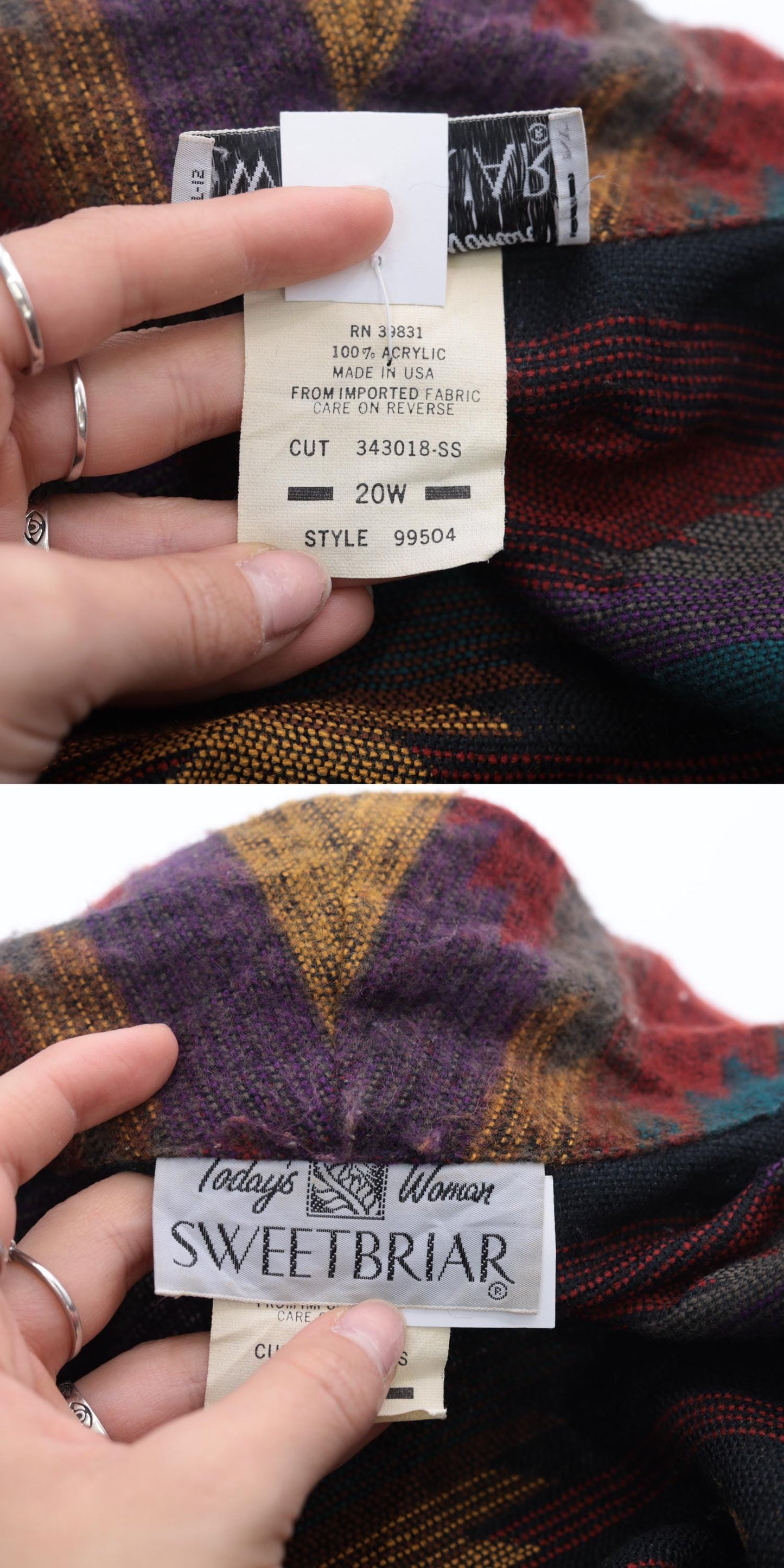 90s Southwestern Striped Blazer Red Yellow Blue Button Up Jacket Plus Size XXL
