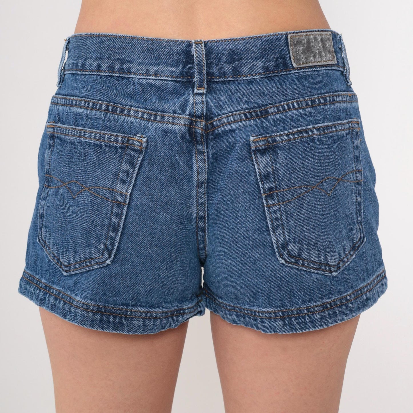 90s Blue Denim Shorts High Waist Button Fly Jean Shorts Small S