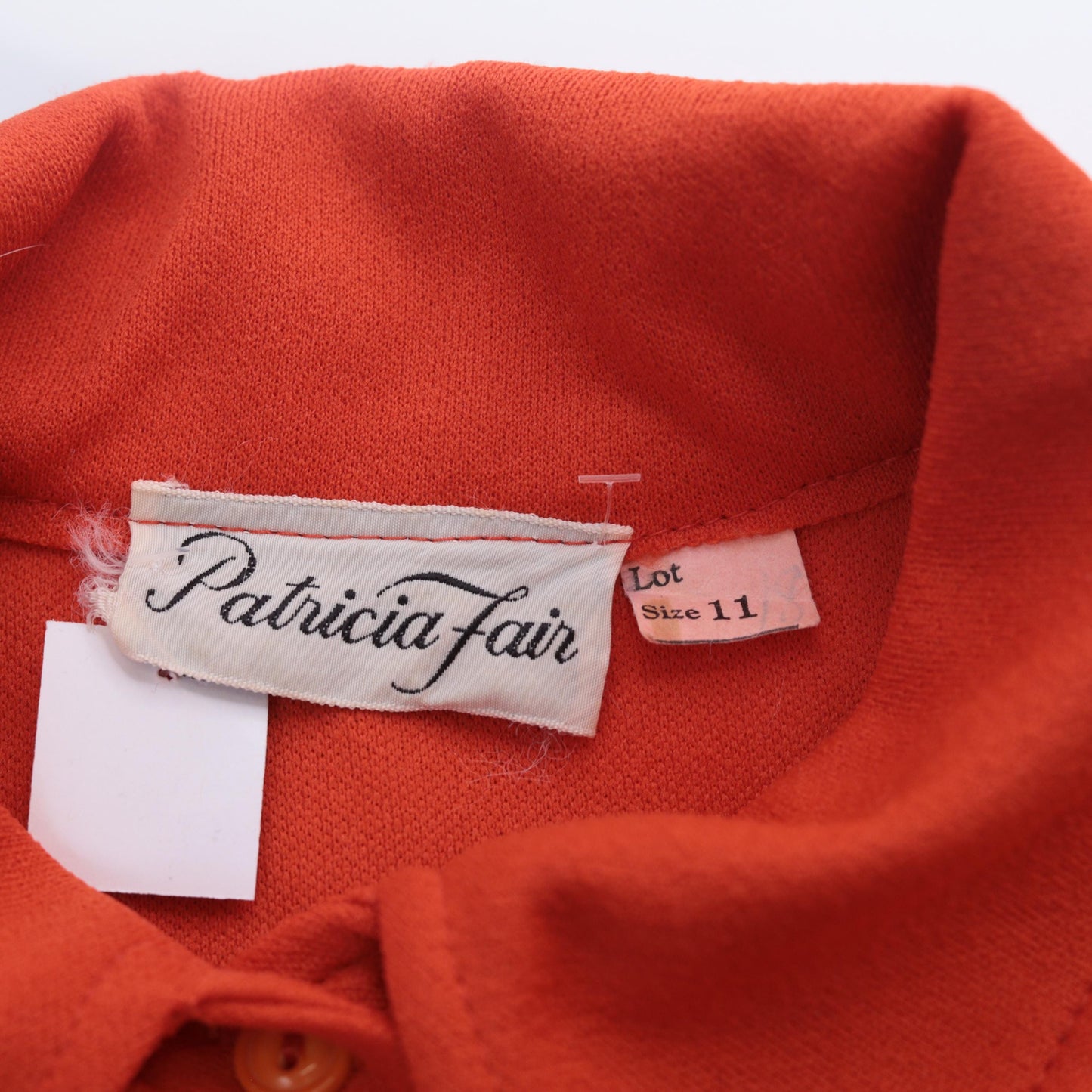 70s Mod Animal Print Mini Dress Orange Lace Collared Button-Up Small