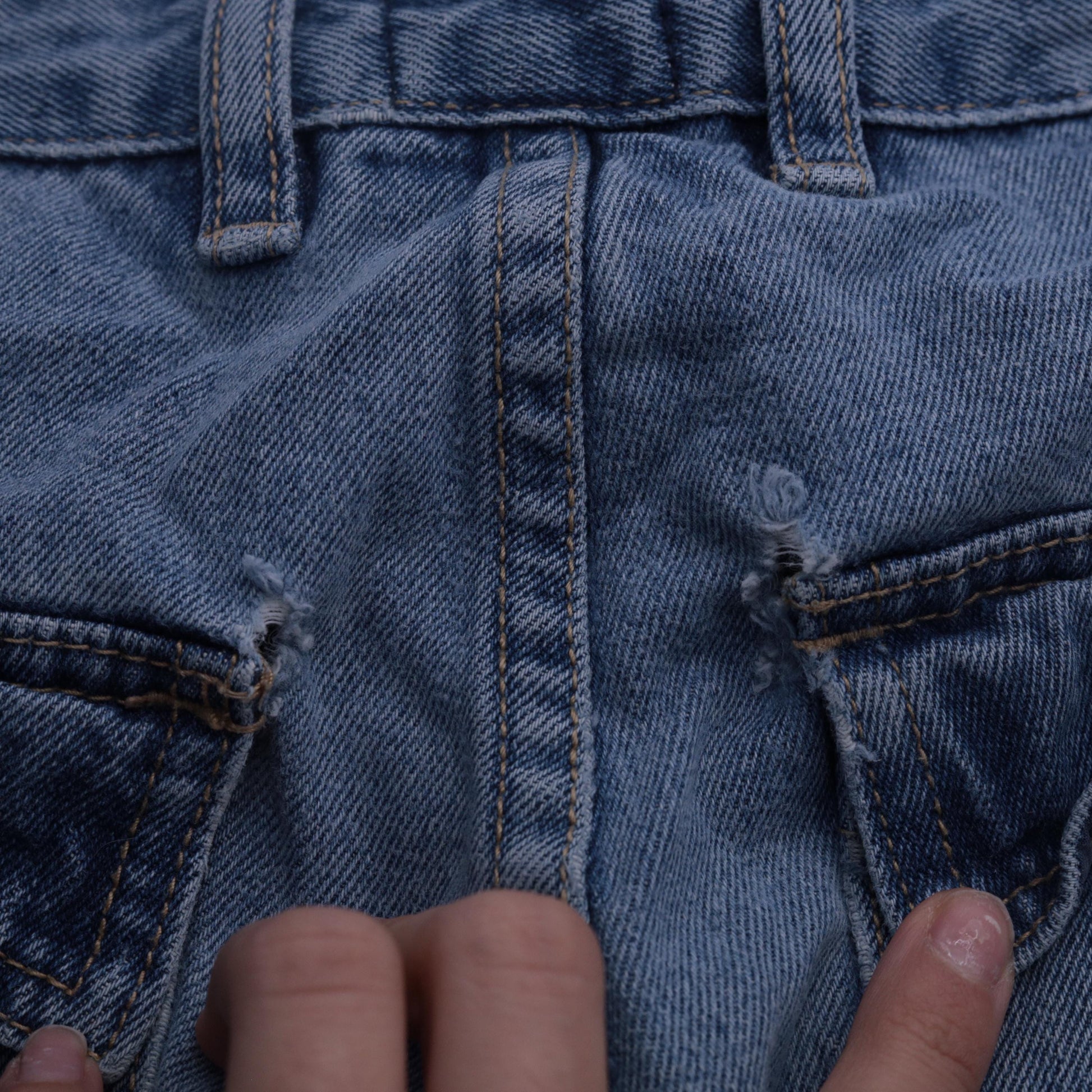 00s Rue21 Cargo Jeans Blue Denim Straight Leg Mid Rise Small 27