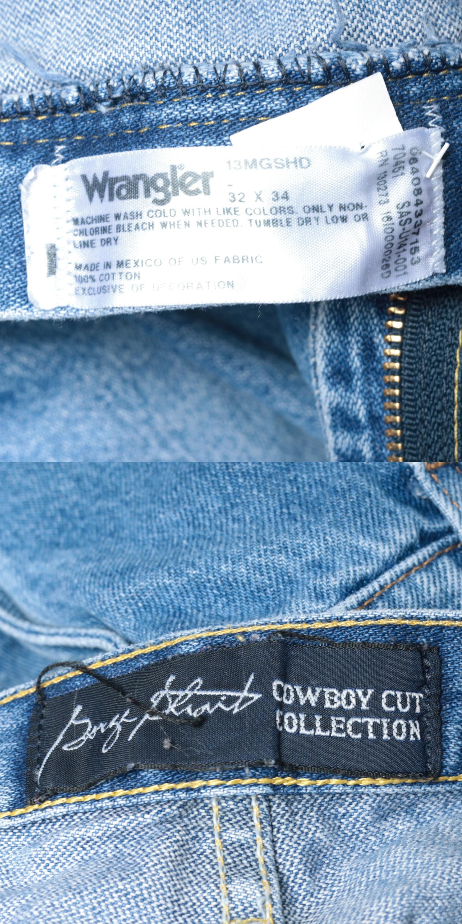 90s Wrangler George Strait Cowboy Cut Jeans Blue High Rise Tapered 32x34