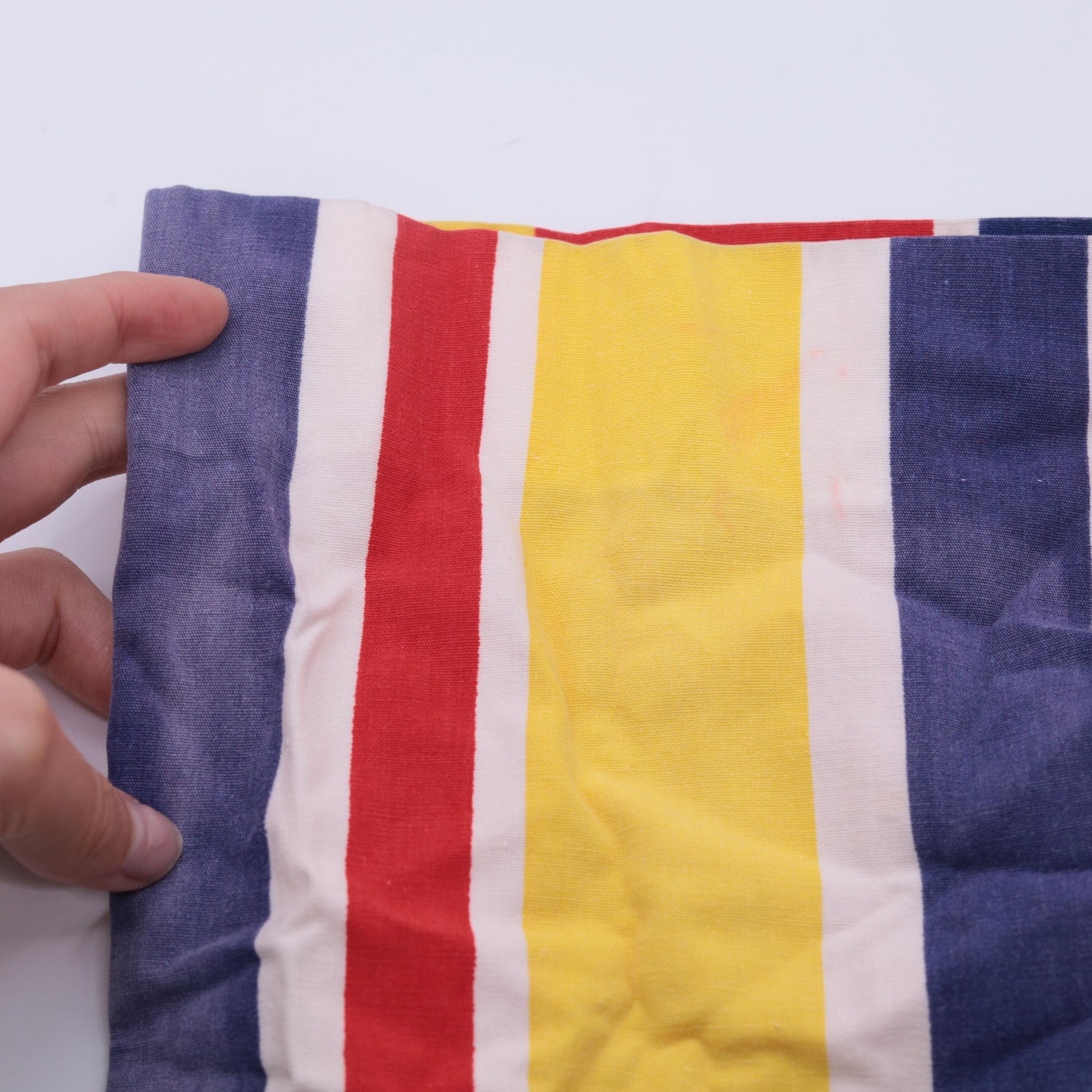 1960s Striped Bell Bottom Pants High Waist Yellow Red Blue Medium