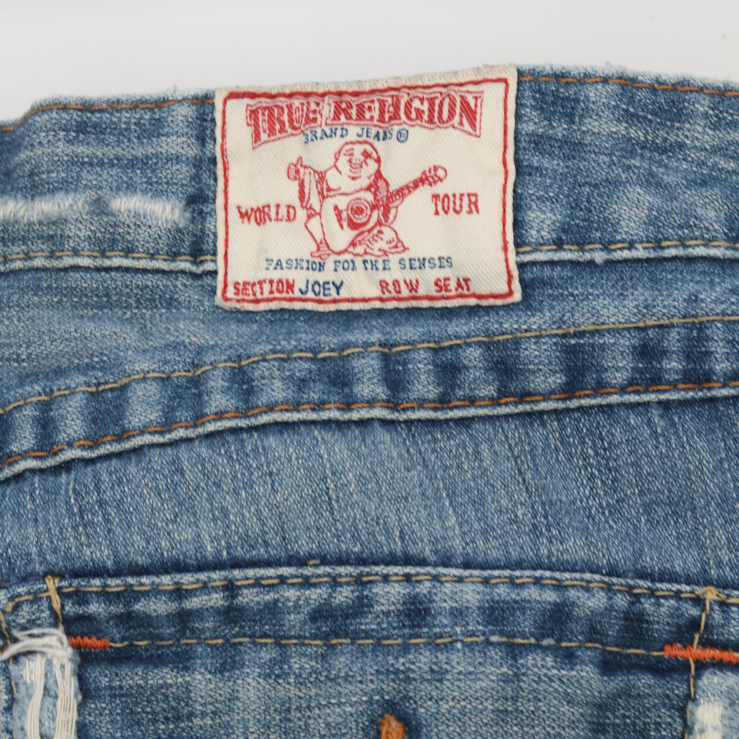 Y2K True Religion Distressed Low Rise Bootcut Jeans Blue Denim Extra Small