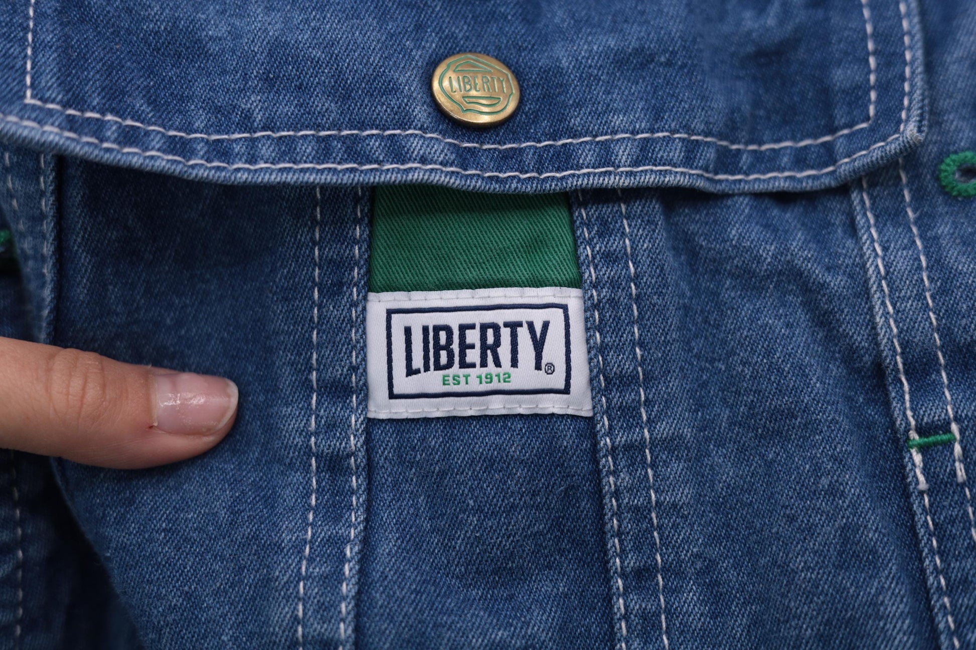 Y2K Liberty Blue Denim Bib Overalls Relaxed Baggy Workwear Men's 34x32