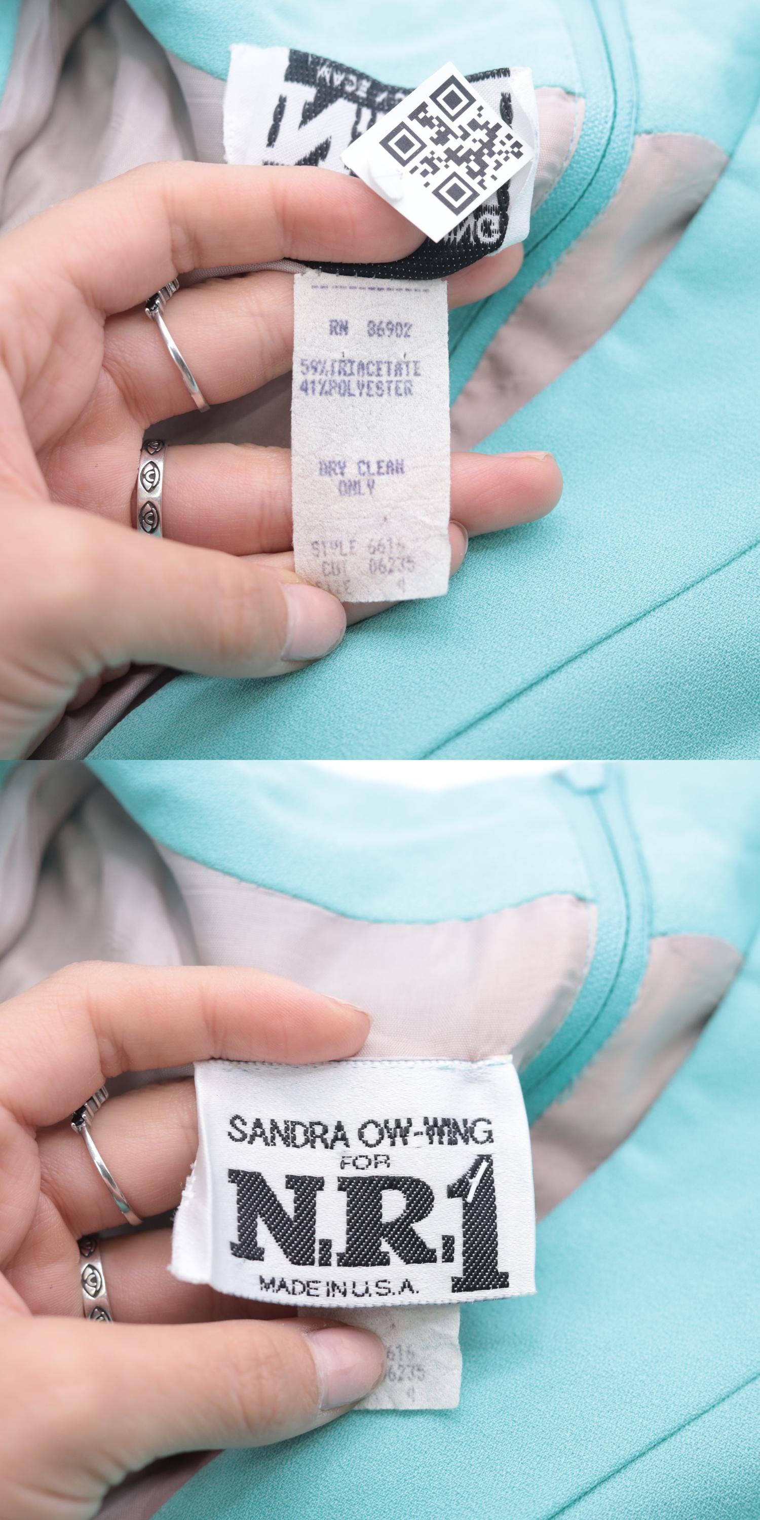 80s Aqua Blue Button-Up Midi Shirtdress Belted Pencil Cut Long Sleeve Small