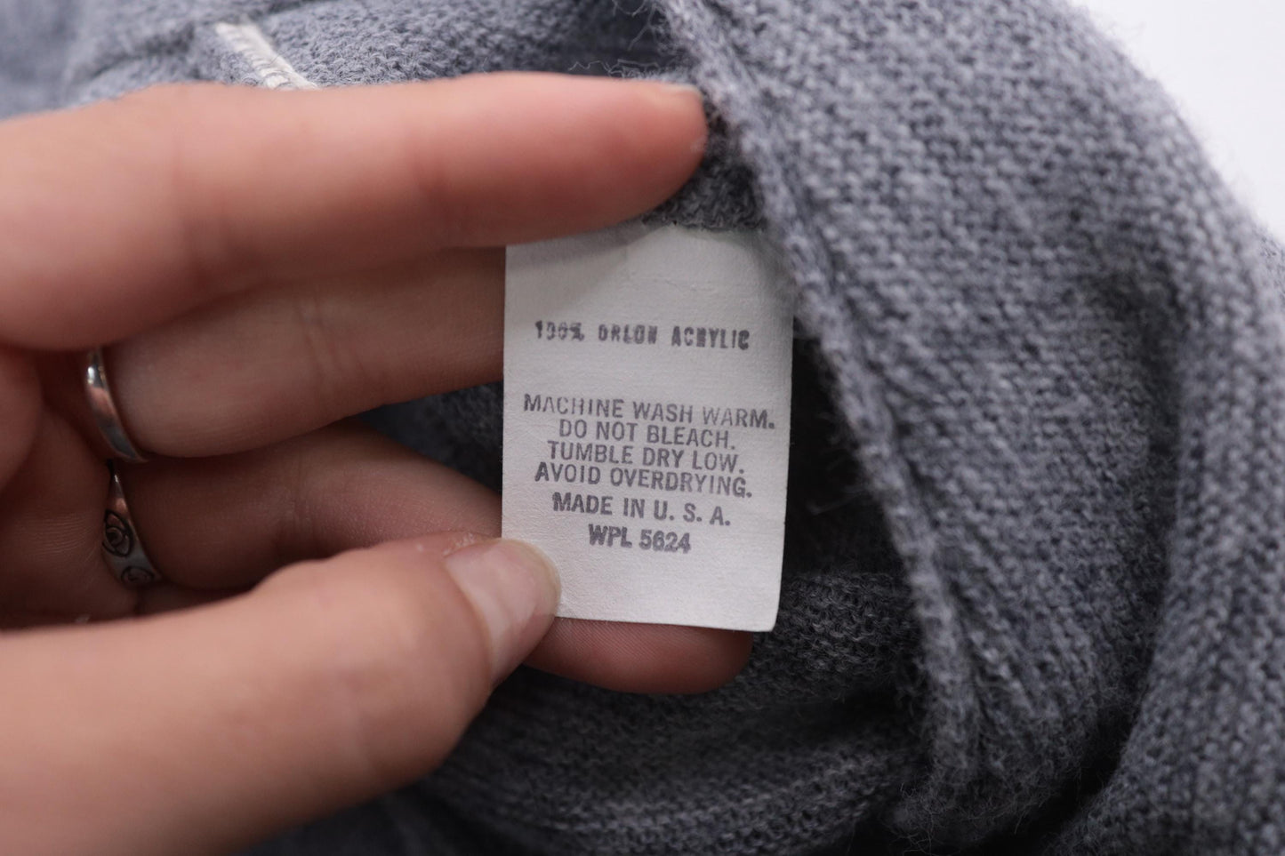 80s The Turtle Sweater Grey Cardigan V-Neck Button-Up Large