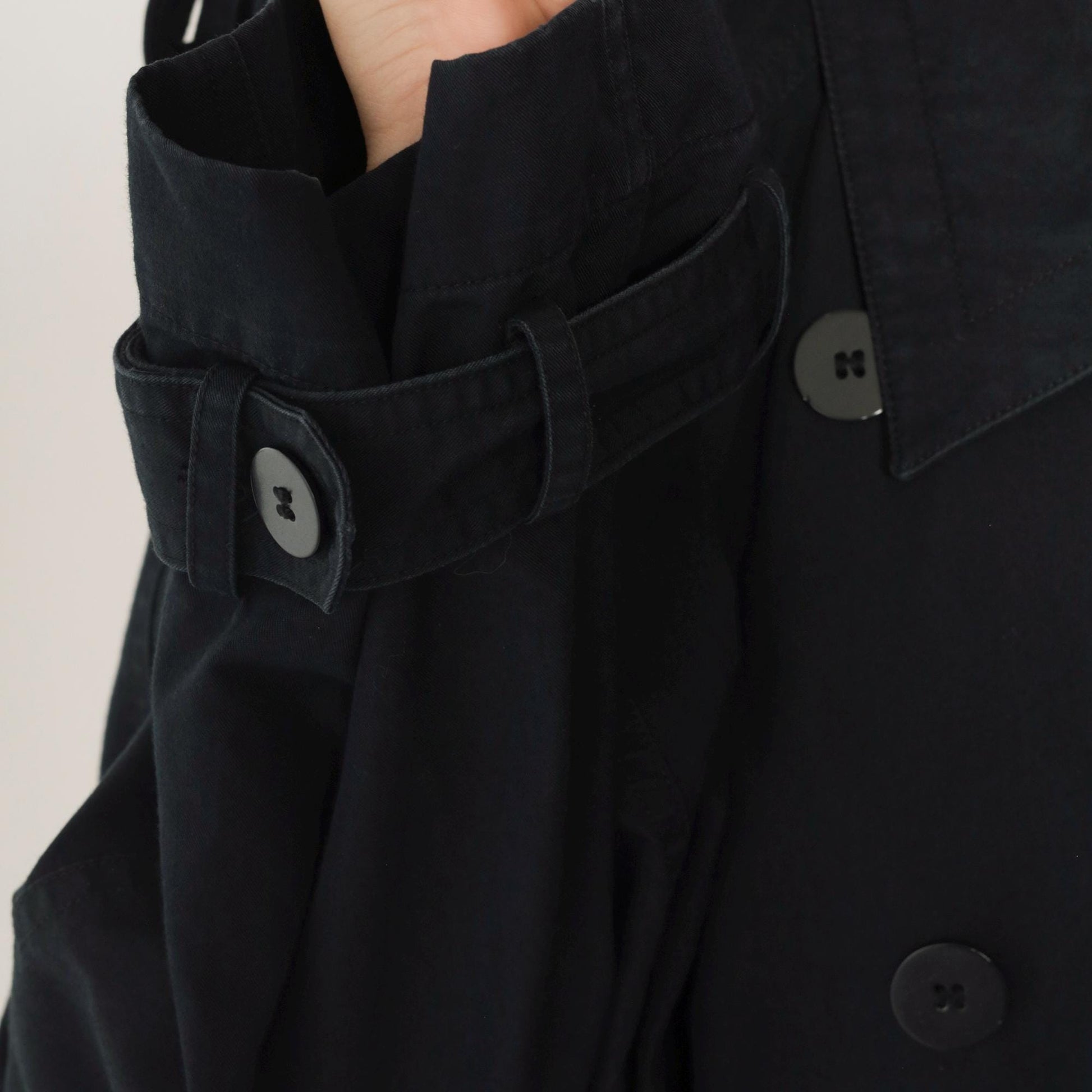 90s Liz Claiborne Black Trench Coat Double Breasted Belted Maxi Large L