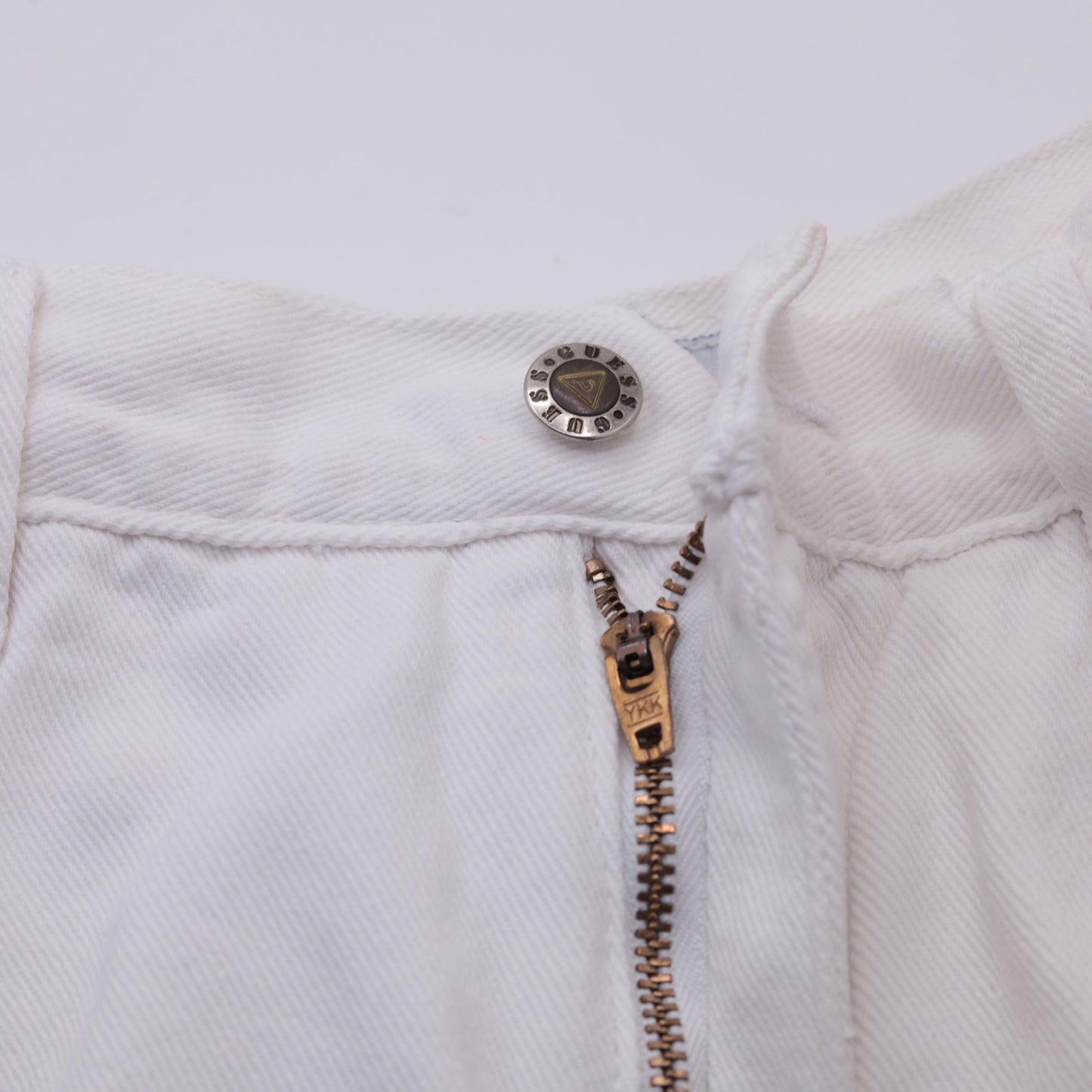 90s Guess White Denim High-Rise Straight-Leg Jeans Small 29
