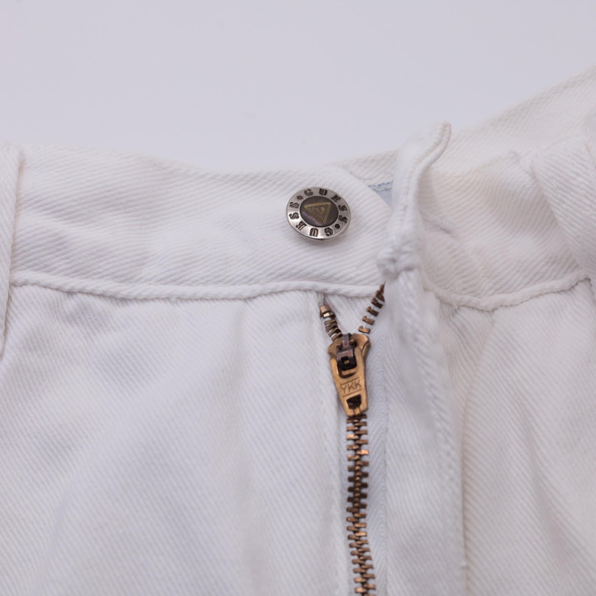 90s Guess White Denim High-Rise Straight-Leg Jeans Small 29