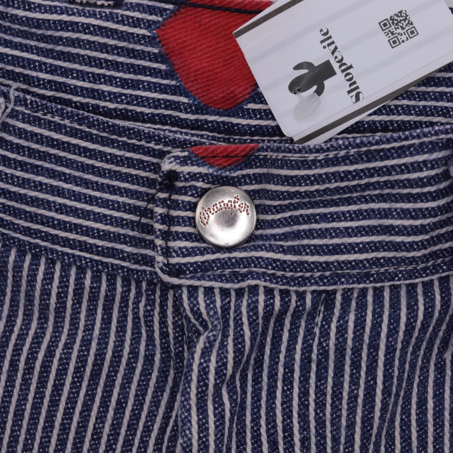70s Wrangler Bell Bottom Jeans Hickory Striped Heart Patch Blue XXS