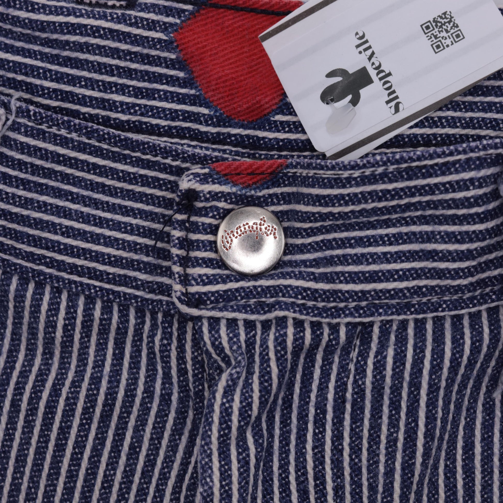 70s Wrangler Bell Bottom Jeans Hickory Striped Heart Patch Blue XXS