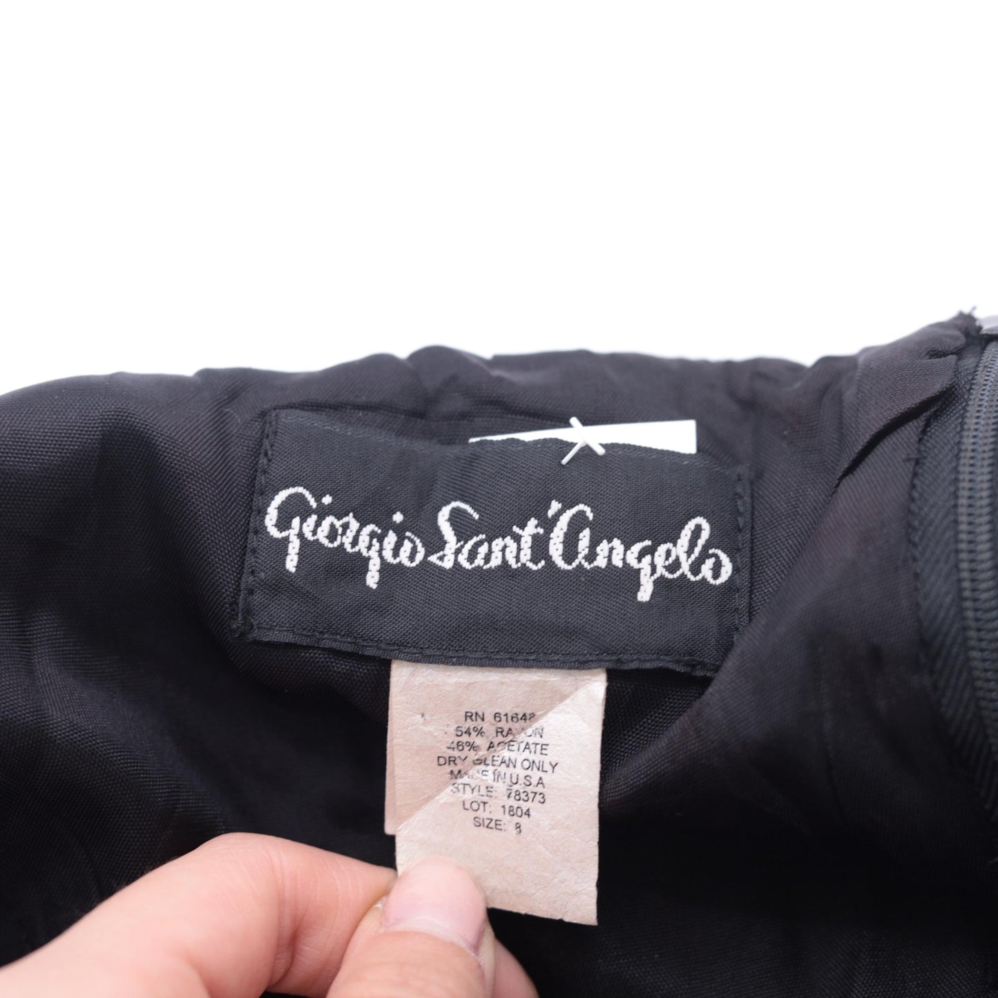 90s Giorgio Sant'Angelo Black Mini Dress Spaghetti Strap Sheath Small
