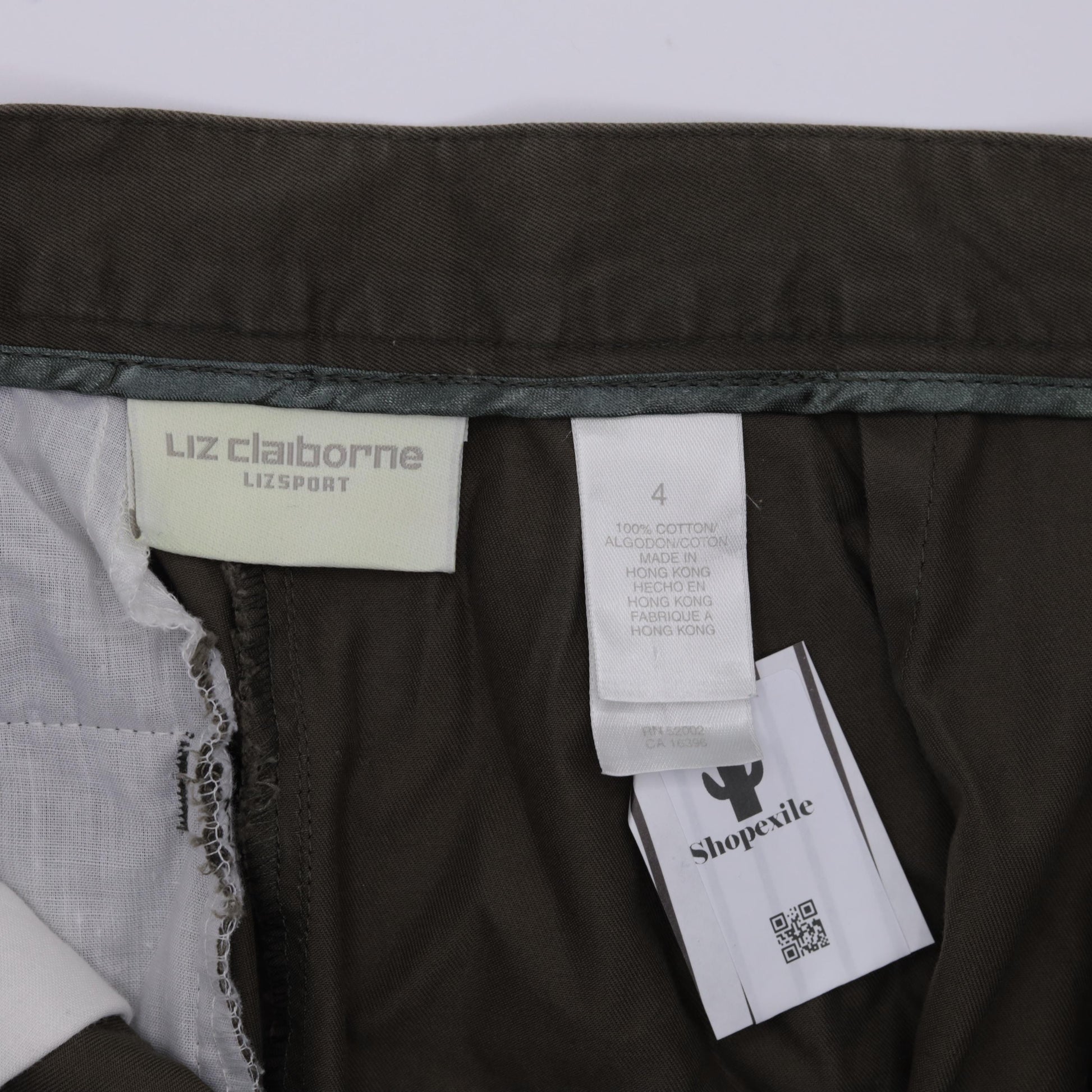 Y2K Liz Claiborne Brown Cotton Pleated Trousers High Rise Small 4