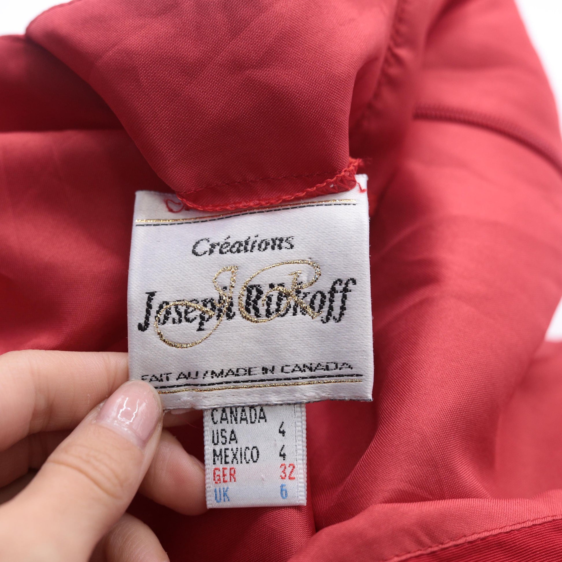 90s Joseph Ribkoff Red Midi Sheath Dress Cage Back Square Neck Small 4