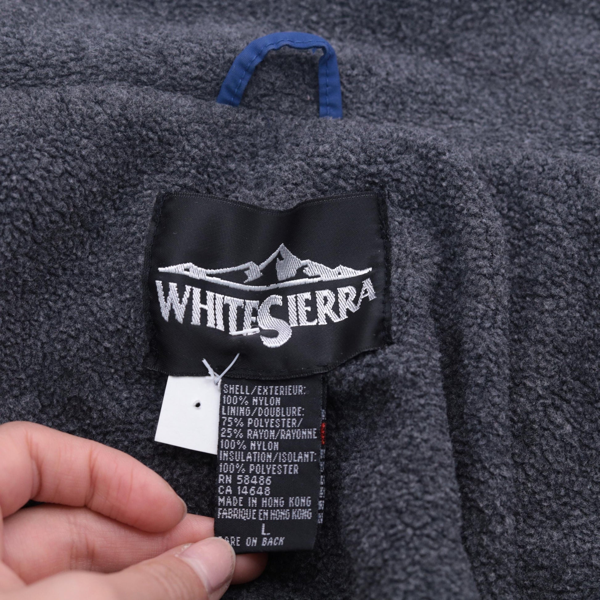 90s White Sierra Blue Puffer Ski Jacket Fleece Lined Youth Large
