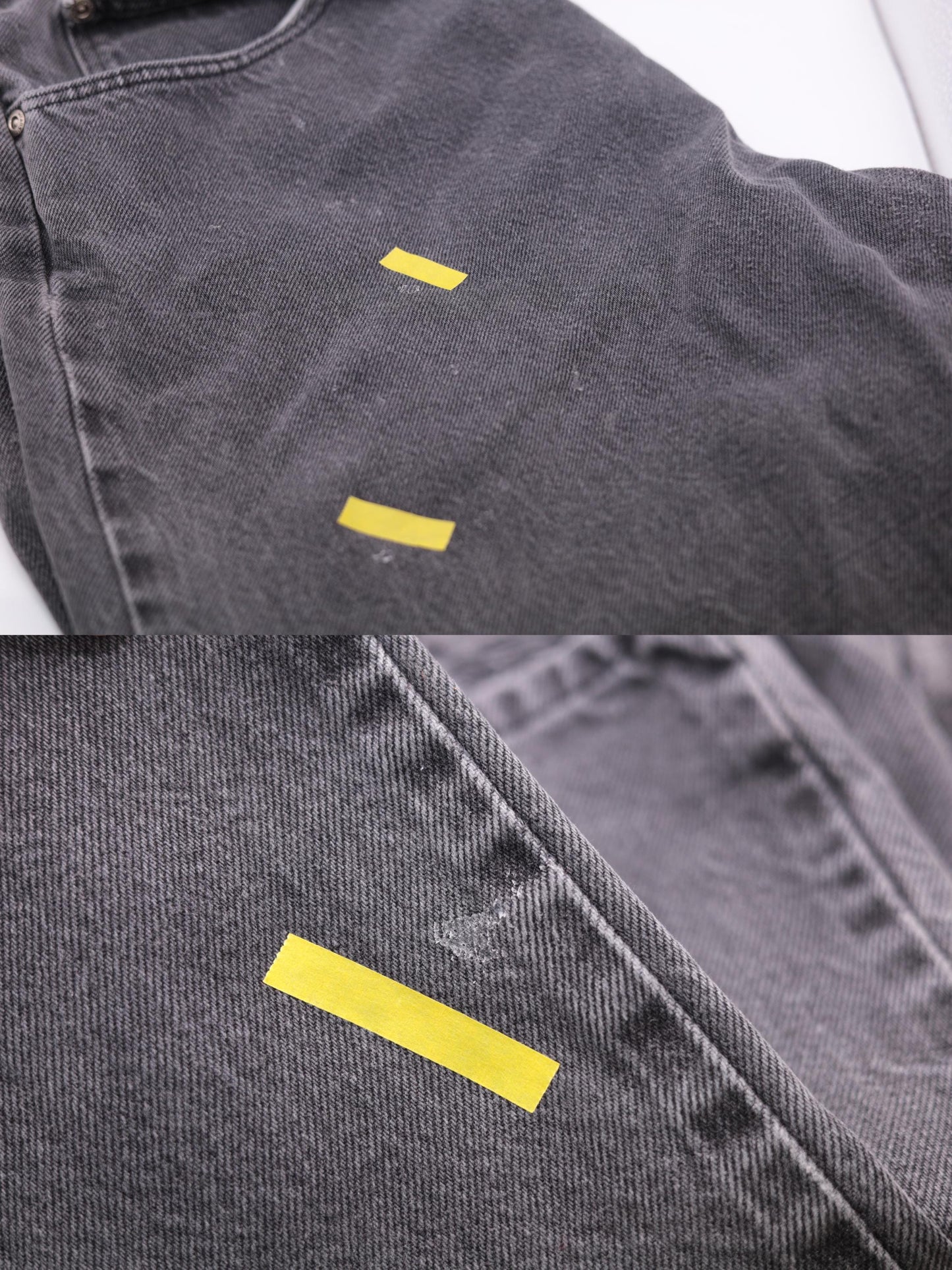 90s Wrangler Faded Black Straight Leg Jeans Knee Rip High Rise 32x30 Men's