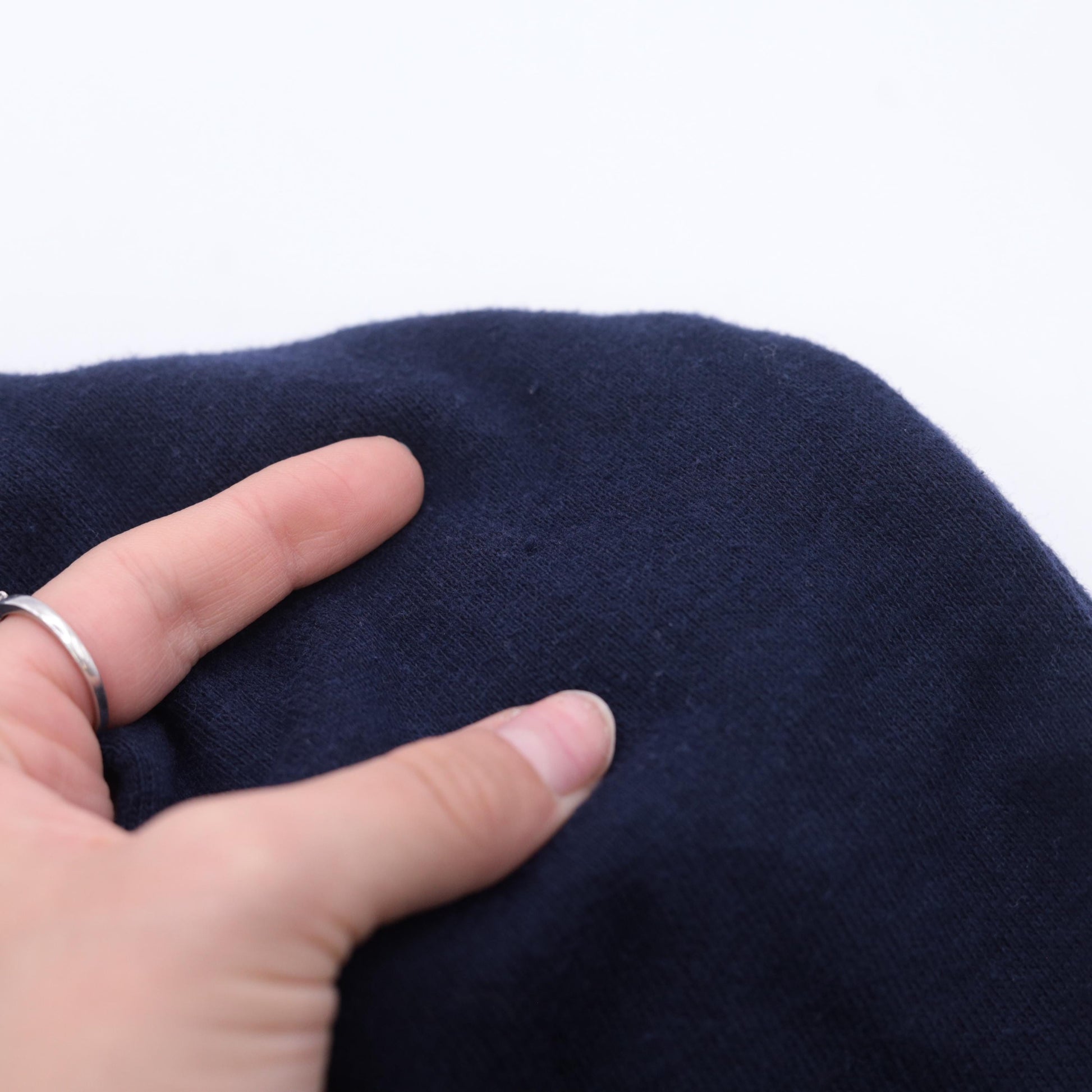 80s Navy Hoodie Sweatshirt Kangaroo Pocket Drawstring Extra Small