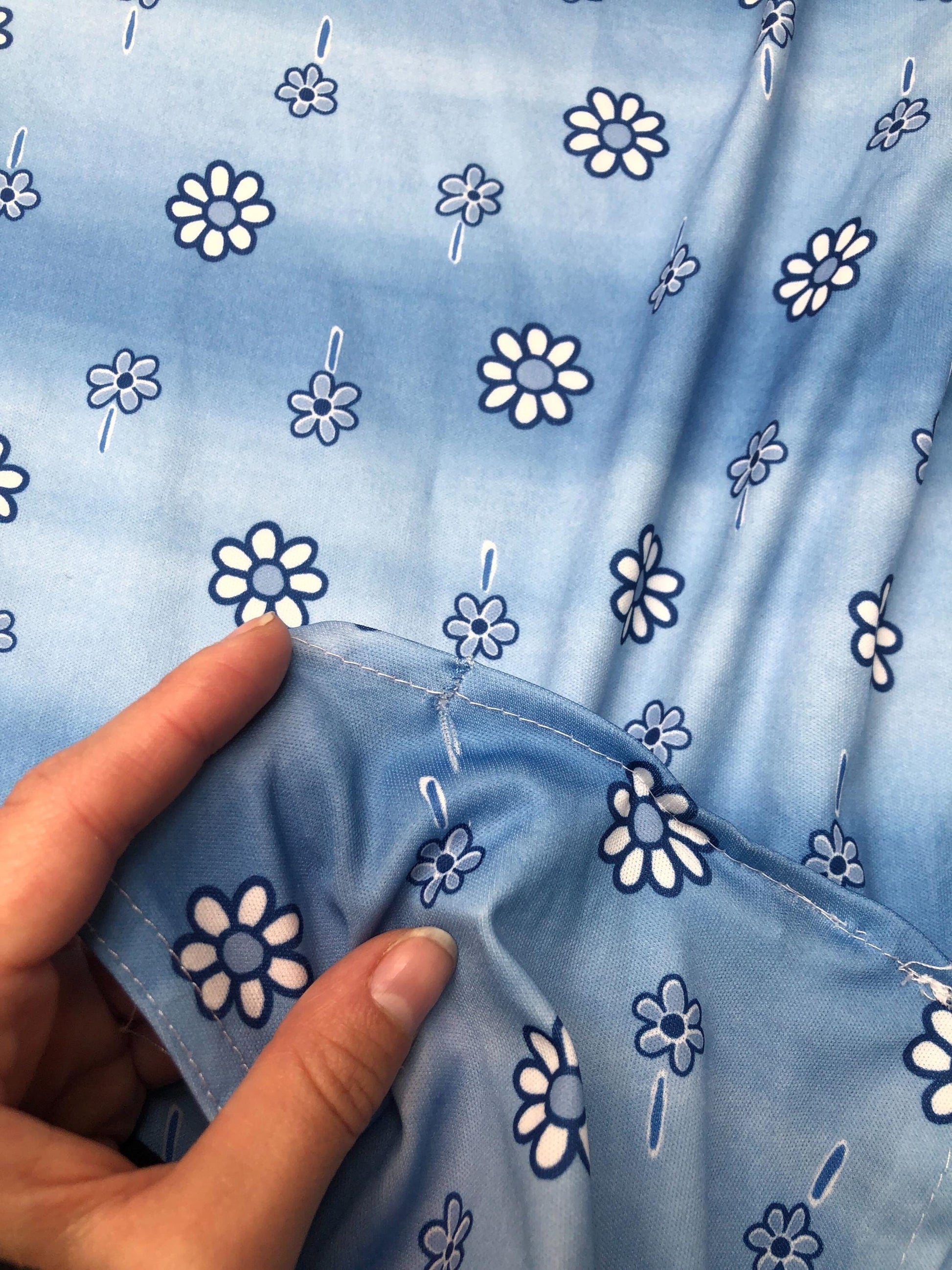 90s Joule Blue Floral Daisy Mini Sundress Sleeveless A-Line Large L