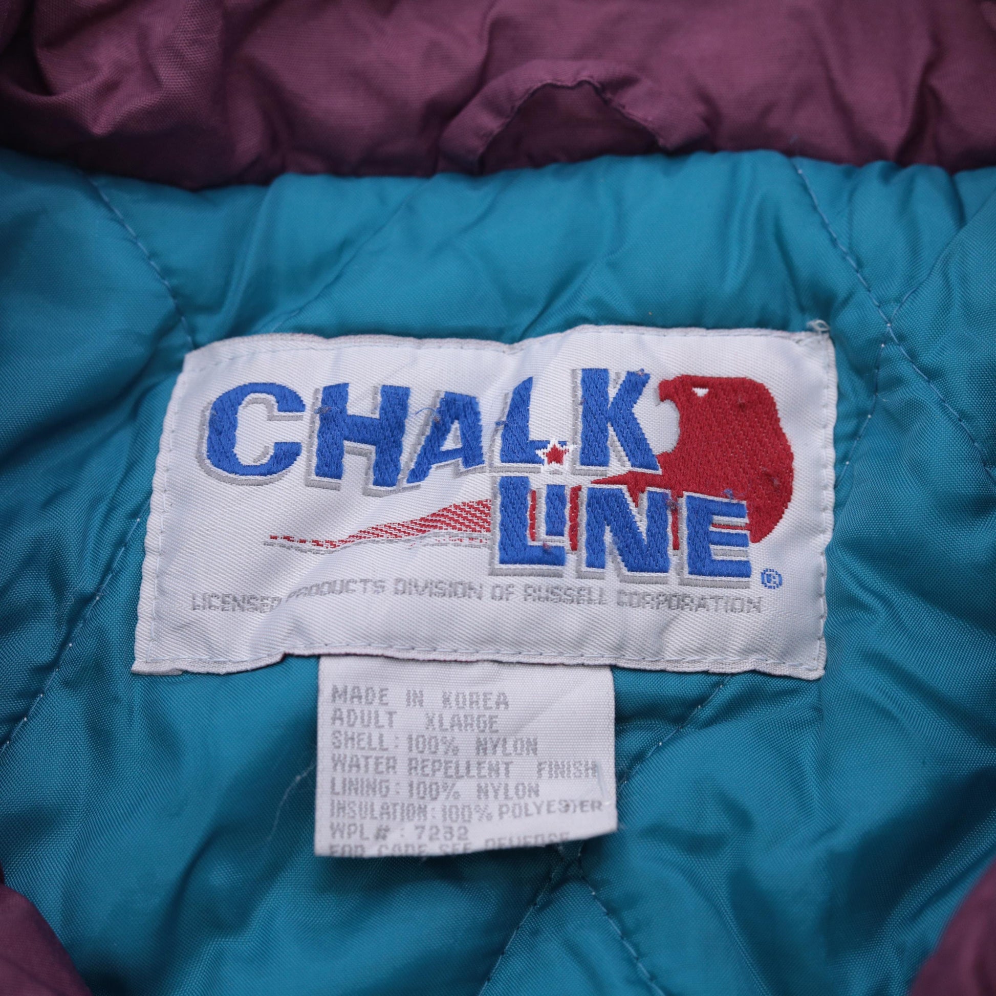 90s Anaheim Mighty Ducks NHL Puffer Jacket Chalk Line Zip Up Extra Large XL