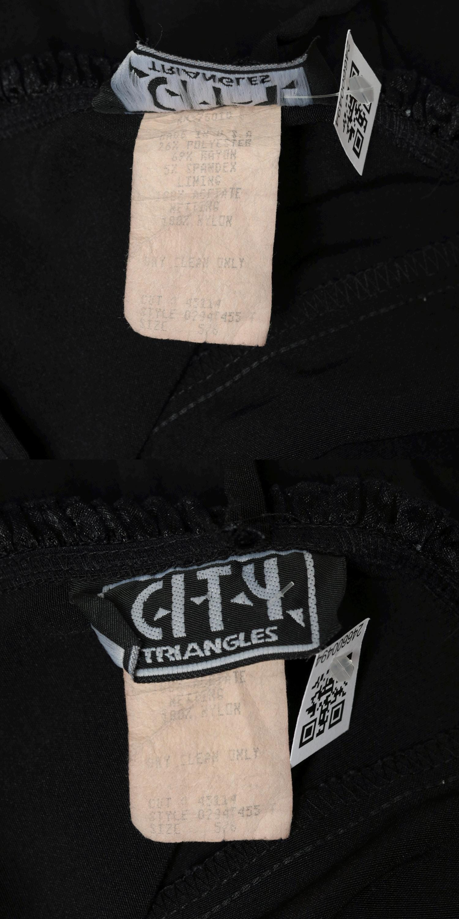 90s City Triangles Black Midi Dress Hot Pink Tulle Spaghetti Strap Small