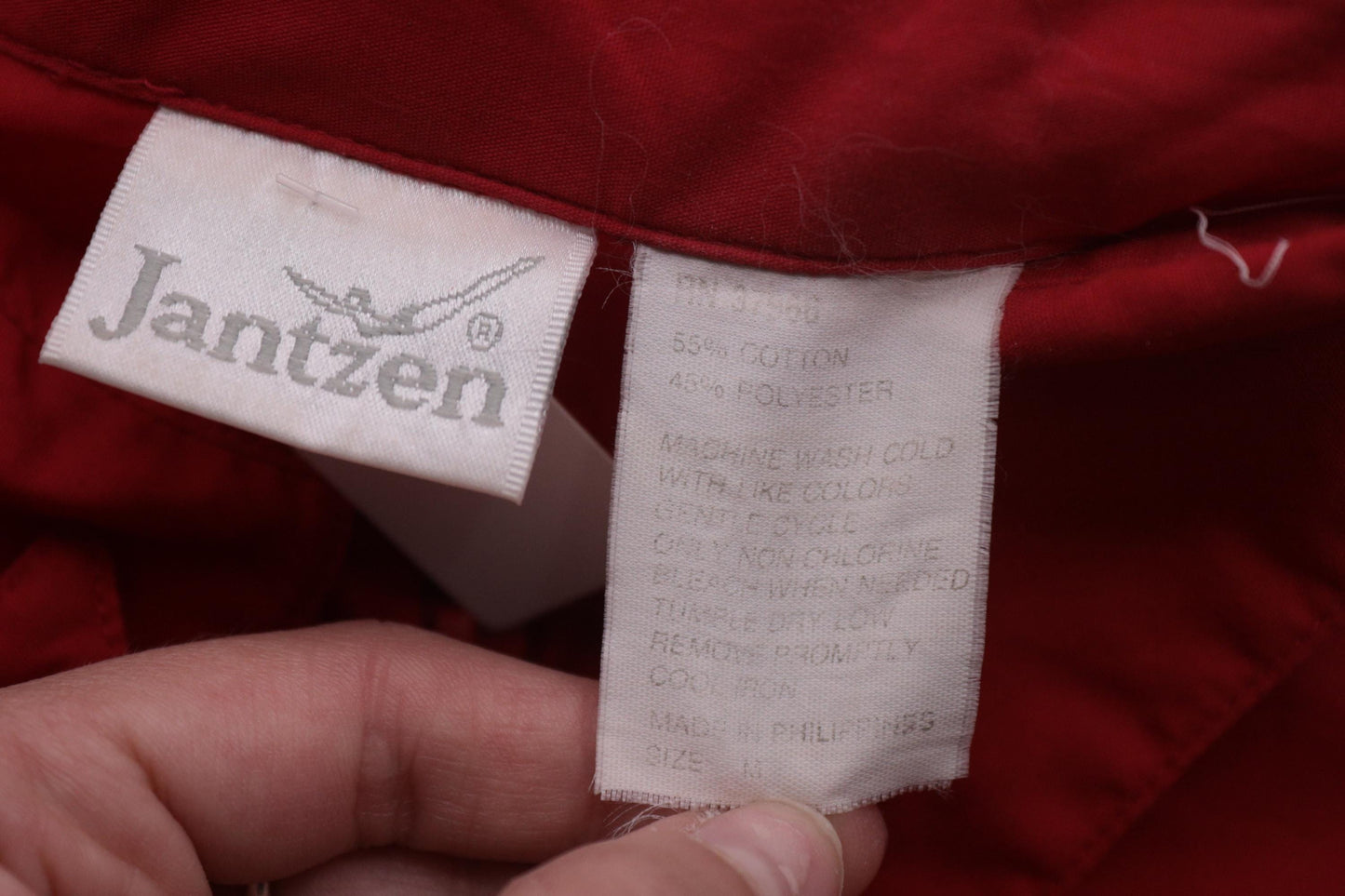 90s Jantzen Nautical Windbreaker Jacket Red Embroidered Crest Medium M