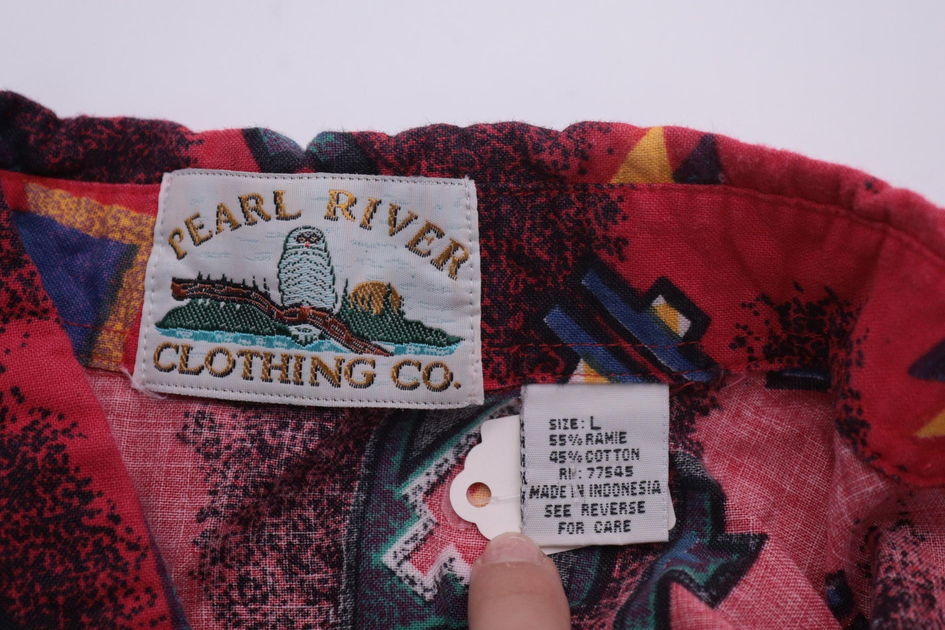 90s Pearl River Clothing Co. Red Southwestern Button Up Shirt Large L