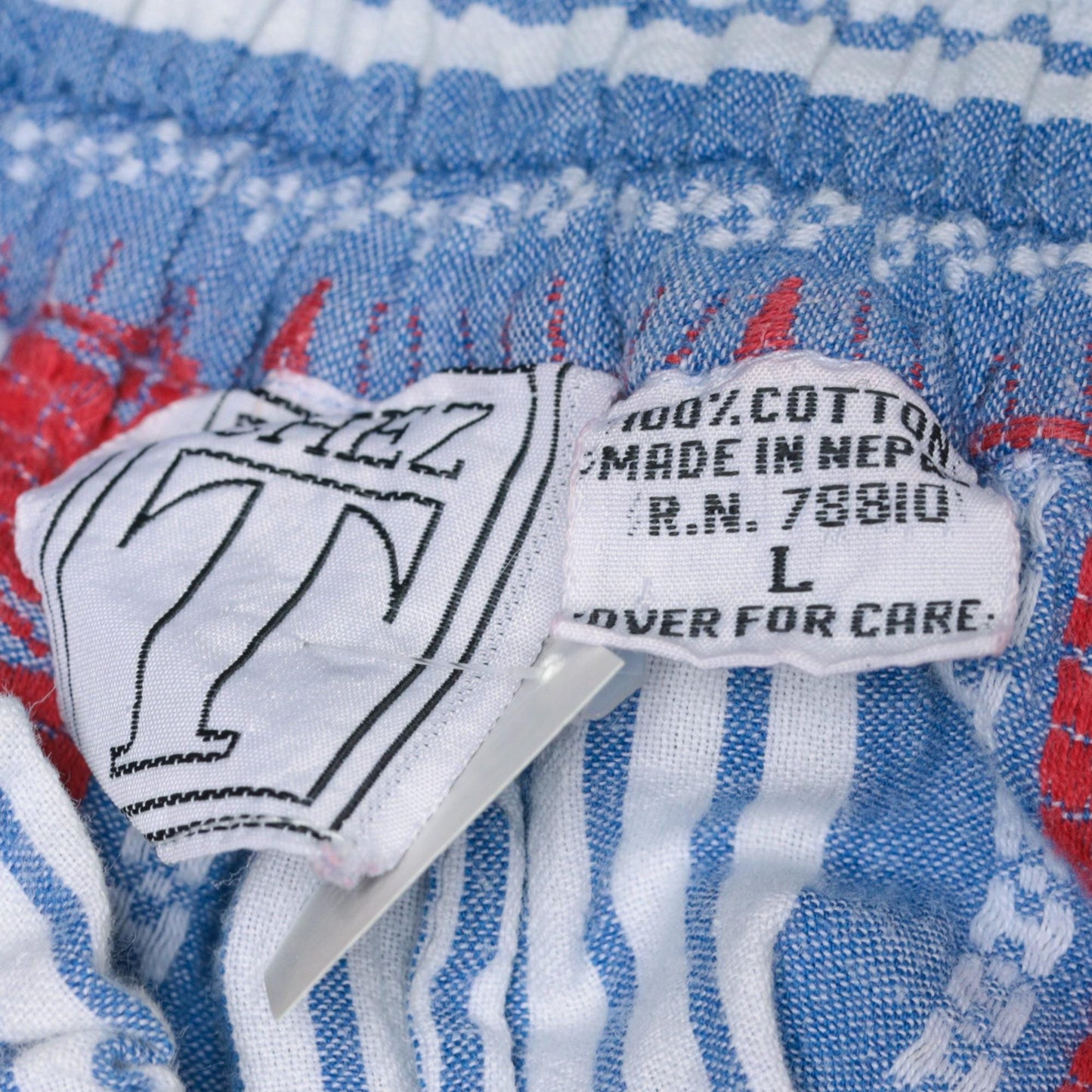 90s Chez T Striped Cotton Shorts Sailboat Nautical Blue White Red Medium