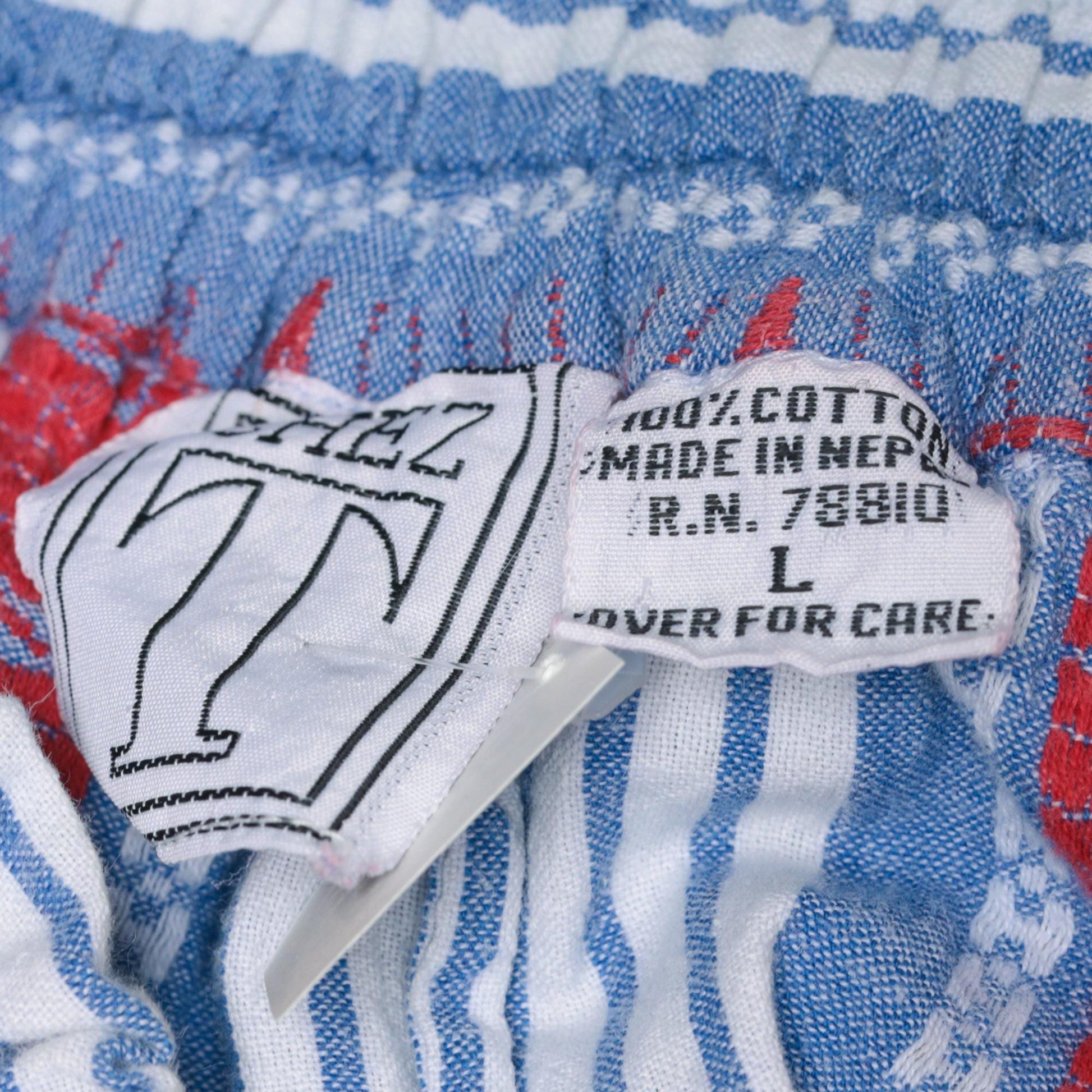 90s Chez T Striped Cotton Shorts Sailboat Nautical Blue White Red Medium
