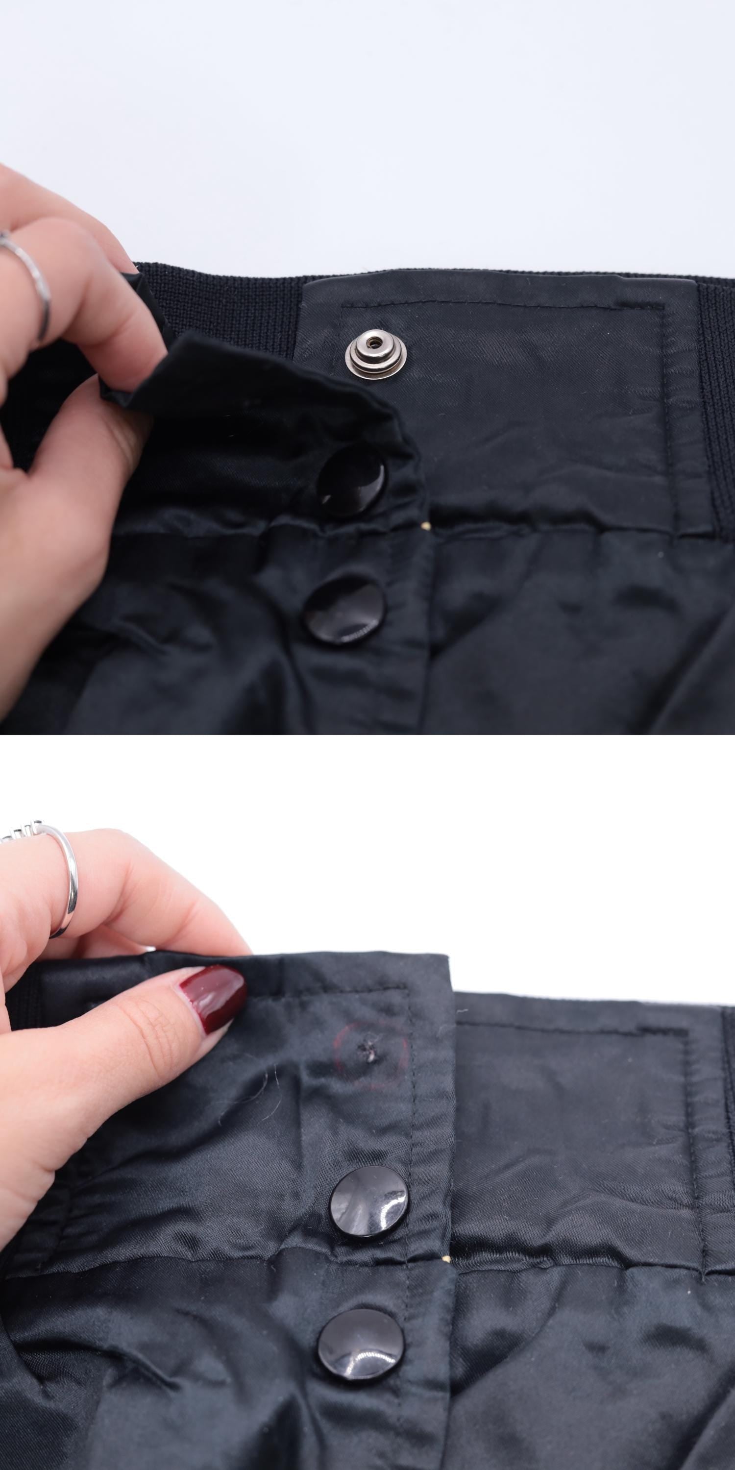 90s Riverside Resort Laughlin Nevada Satin Bomber Jacket Black Snap Small