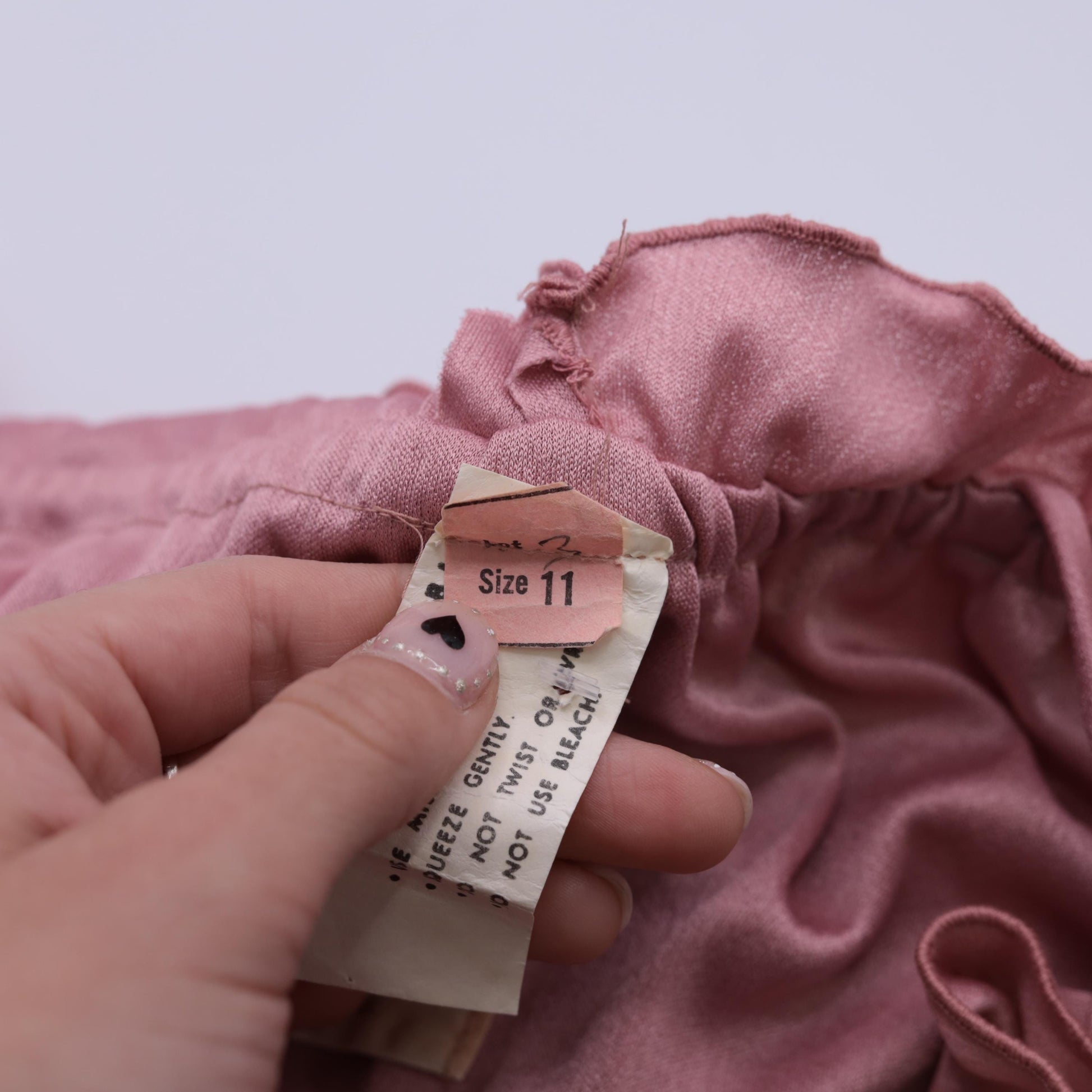 70s Tiered Disco Dress Pink Spaghetti Strap Midi Elastic Waist Medium