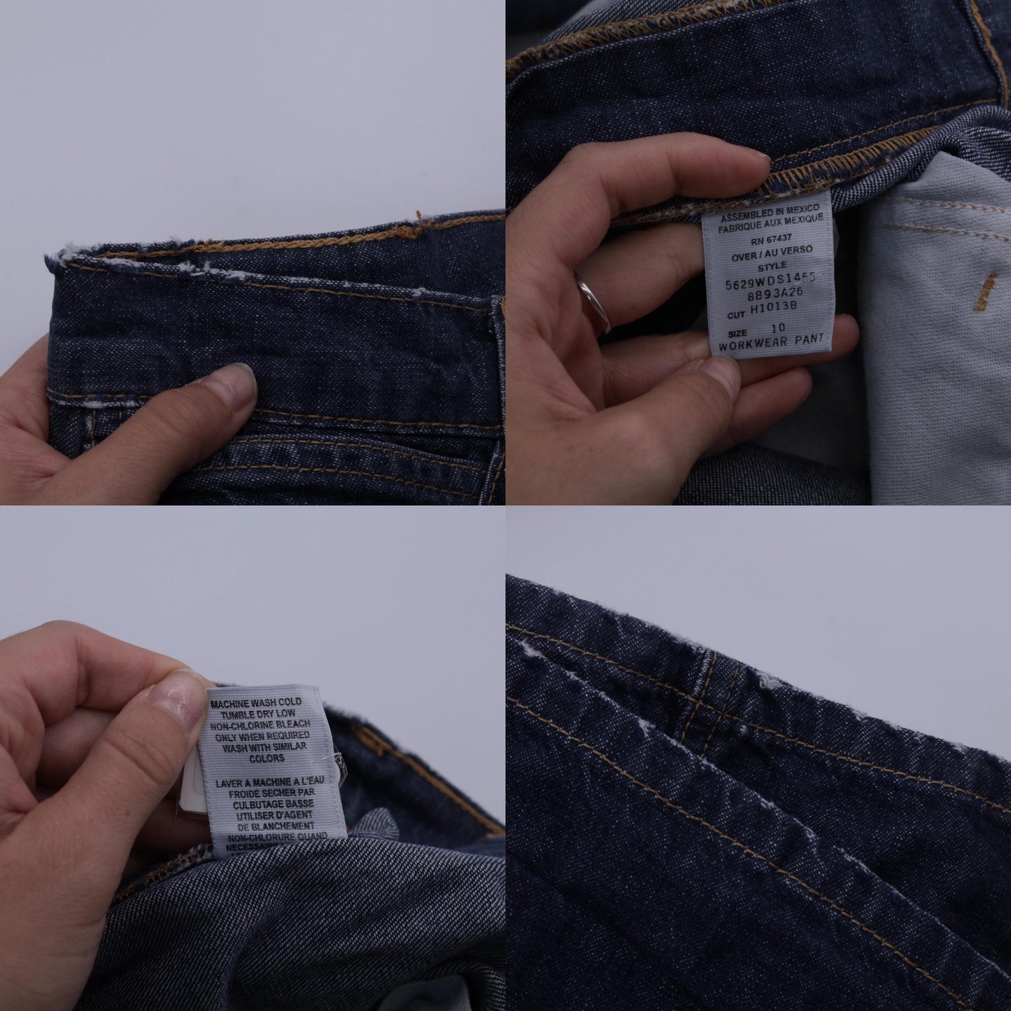90s Ralph Lauren Polo Carpenter Jeans Dark Wash High Rise Wide Leg Size 10