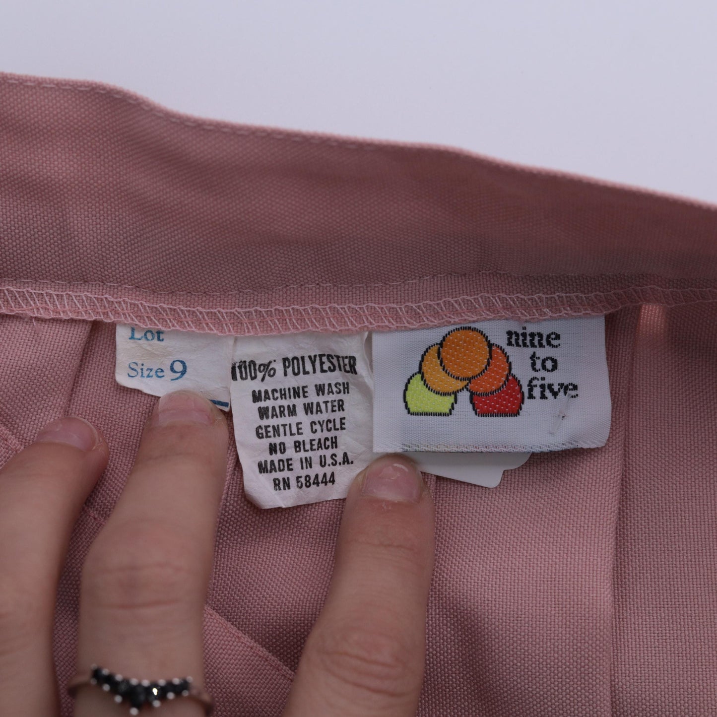 80s Nine to Five Pink Pleated Midi Skirt Button Front High Waist Small