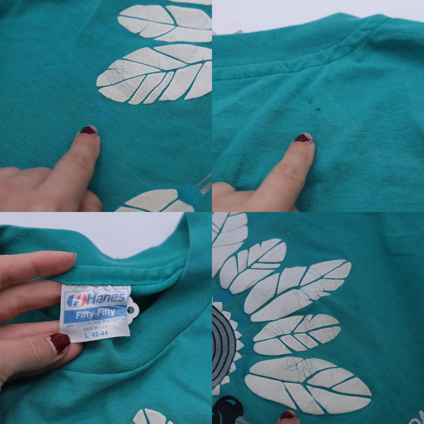 90s Arizona Turquoise Southwest Graphic Cropped T-Shirt Native American Maze Large