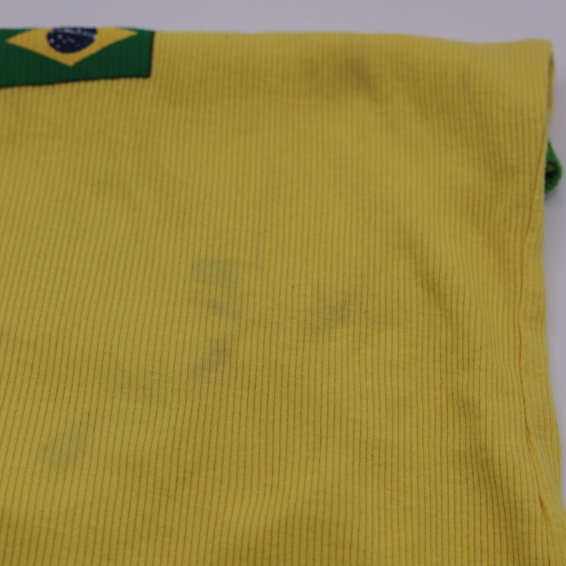 00s Brasil Tank Top Yellow Ringer Graphic Cotton Fitted Small S