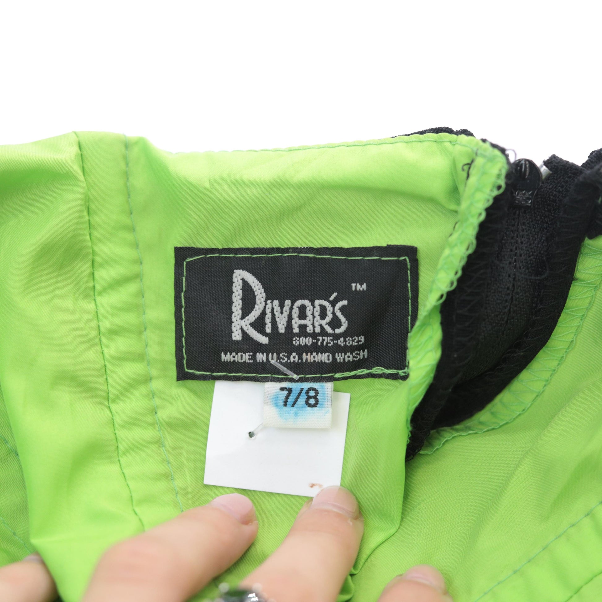 90s Black Glitter Halter Dress Lime Green Lining Knee Length Small