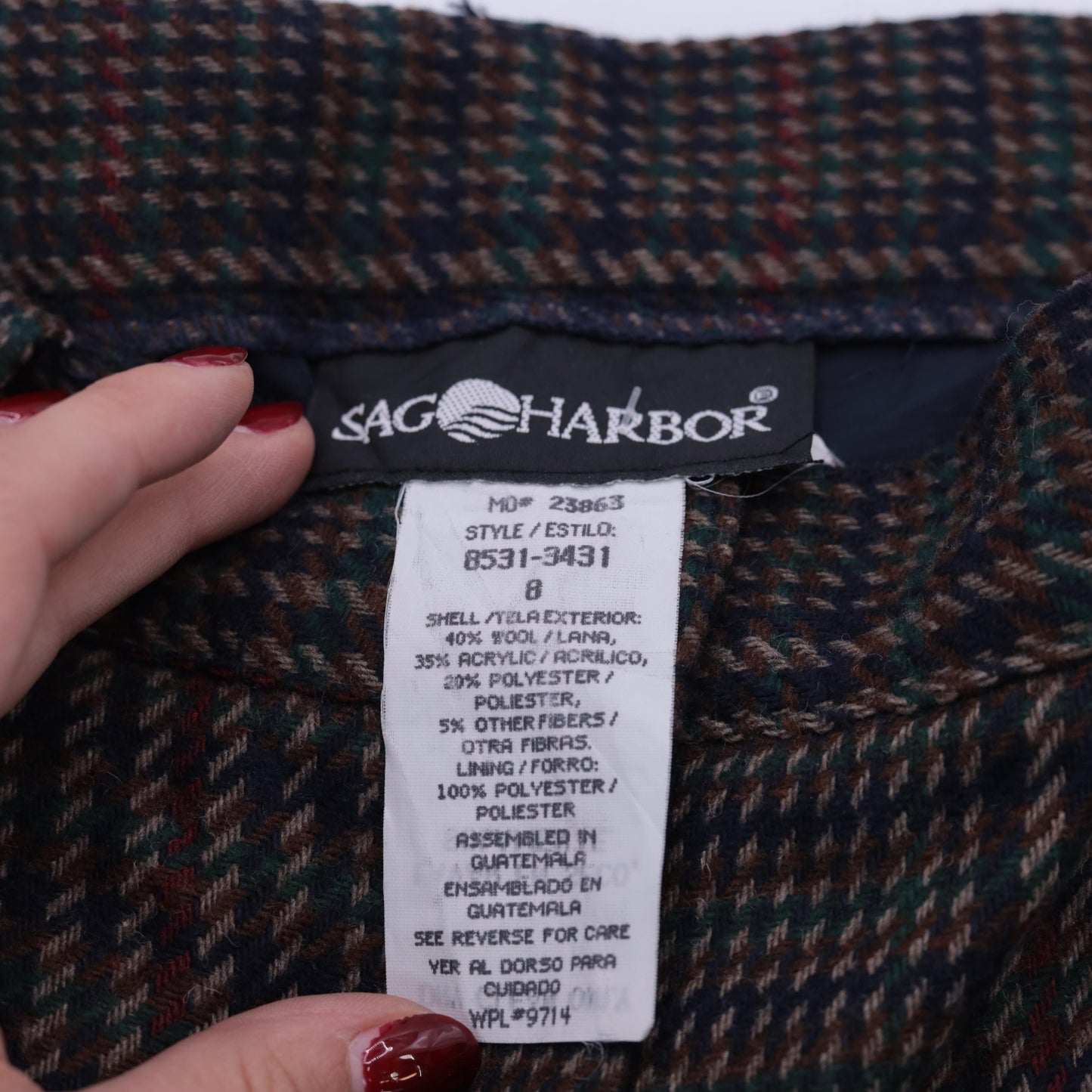 90s Sag Harbor Plaid Wool Shorts High Waisted Pleated Small S