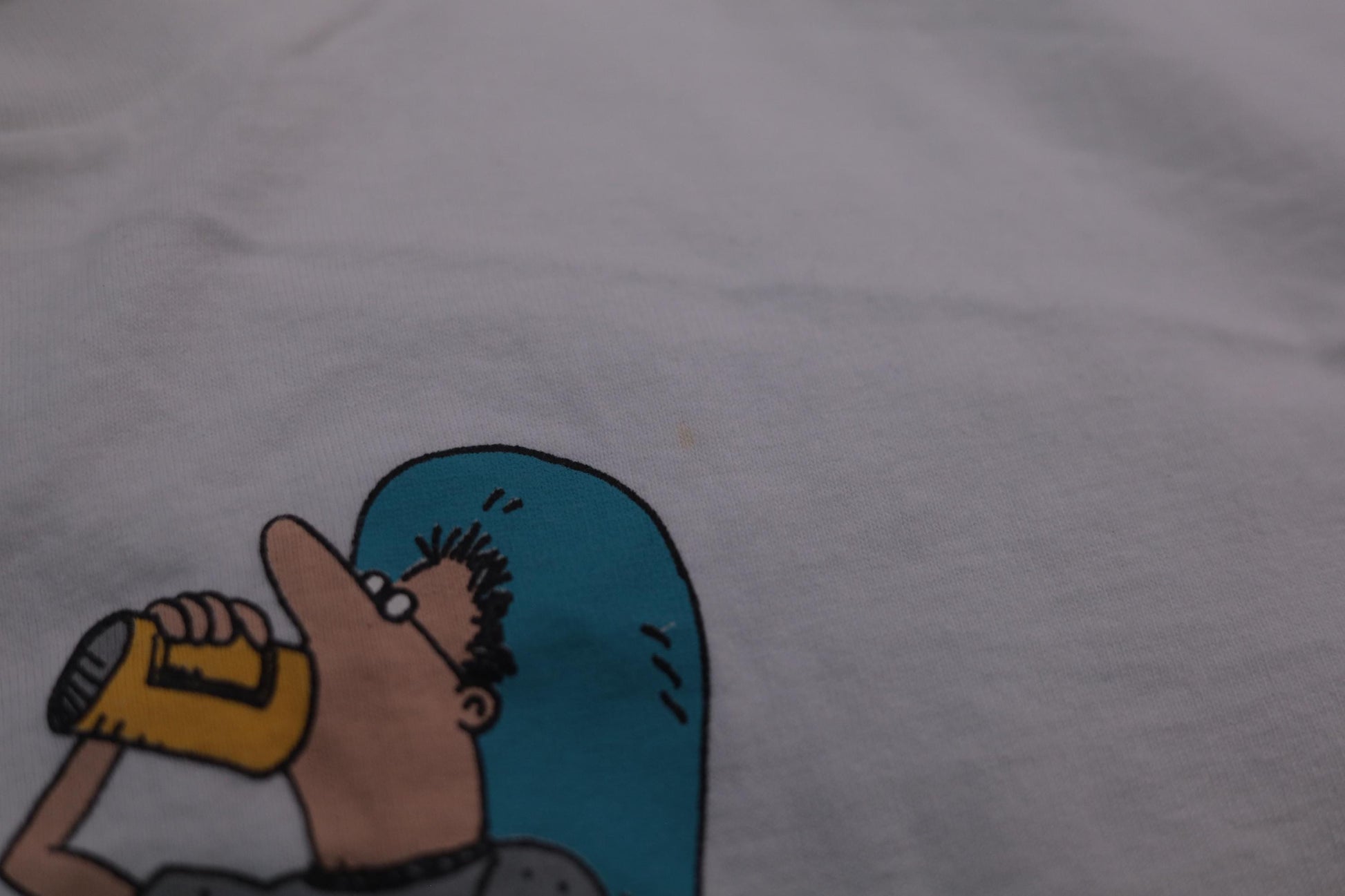 90s Jim Benton Mr. Health Club Graphic T-Shirt White Cotton Medium M