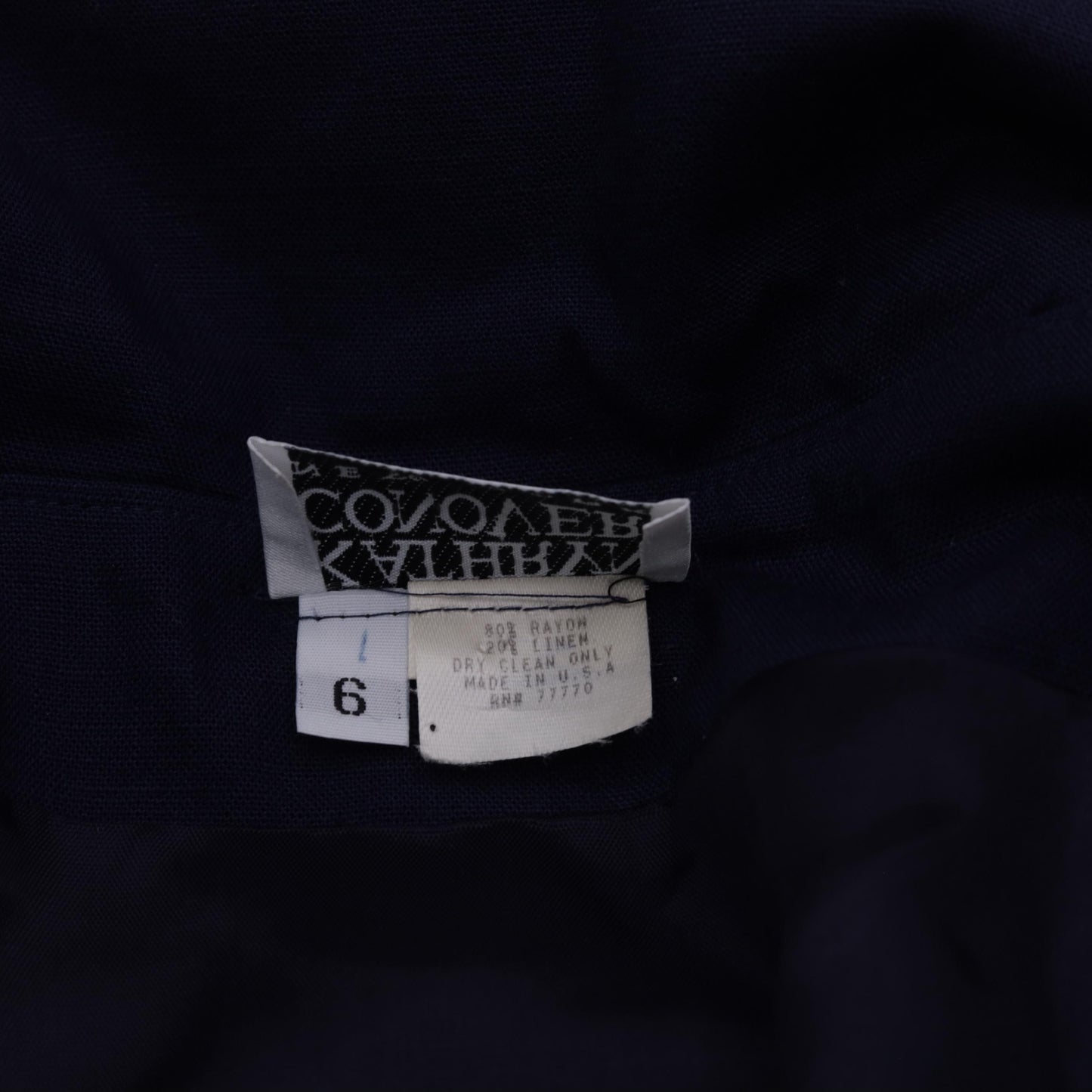 80s Kathryn Conover Navy Portrait Collar Mini Dress Double-Breasted Small 6