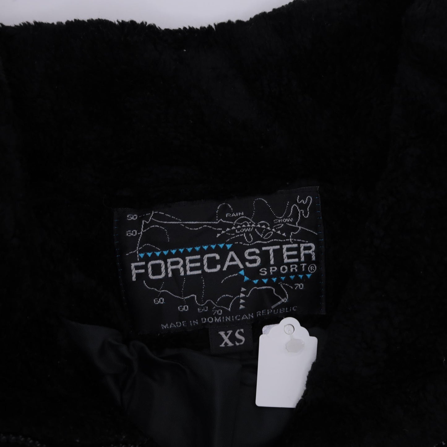 90s Forecaster Fleece Jacket Black Abstract Geometric Zip Up Extra Small