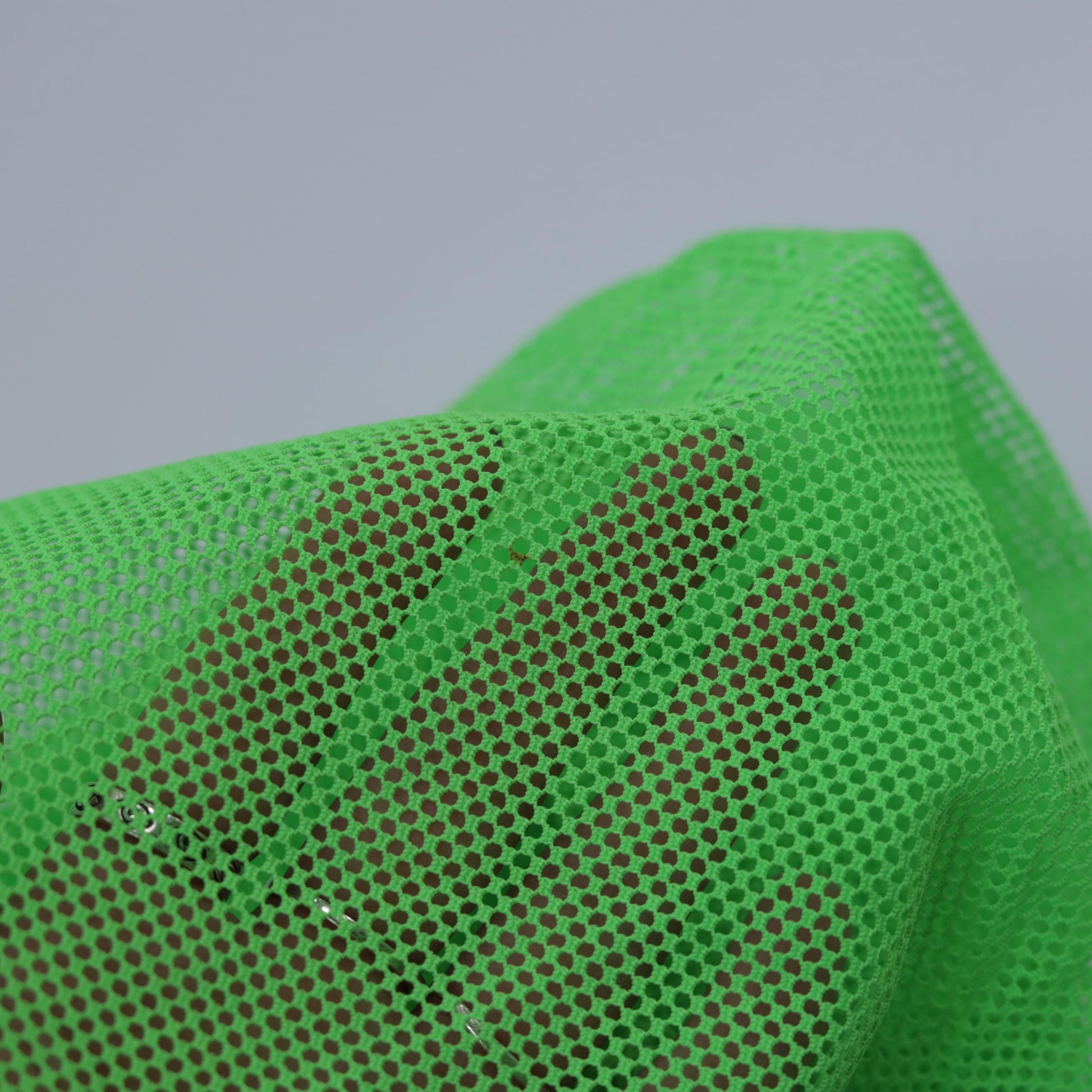90s Neon Green Mesh Tank Top Sheer Racerback White Ringer Trim One Size