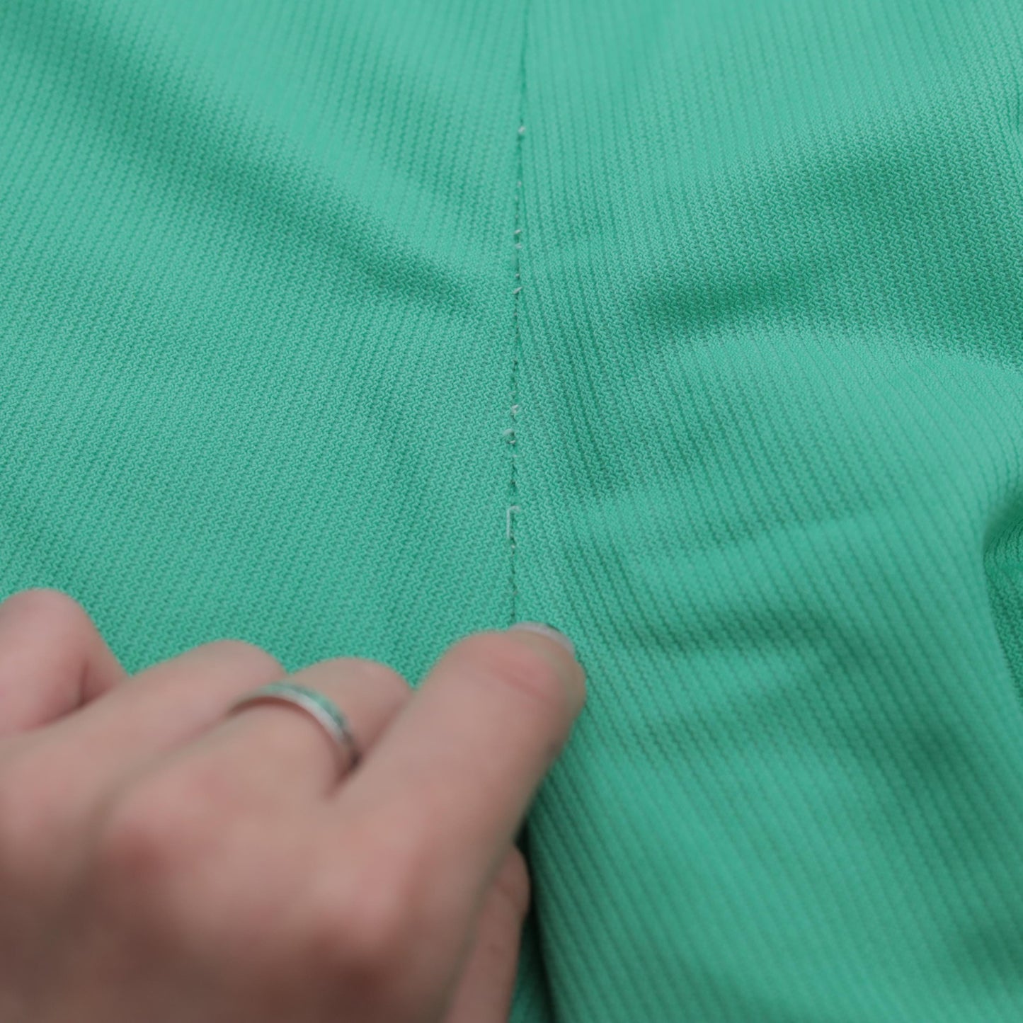 70s Green Polyester High-Waist Wide-Leg Flared Trousers Small