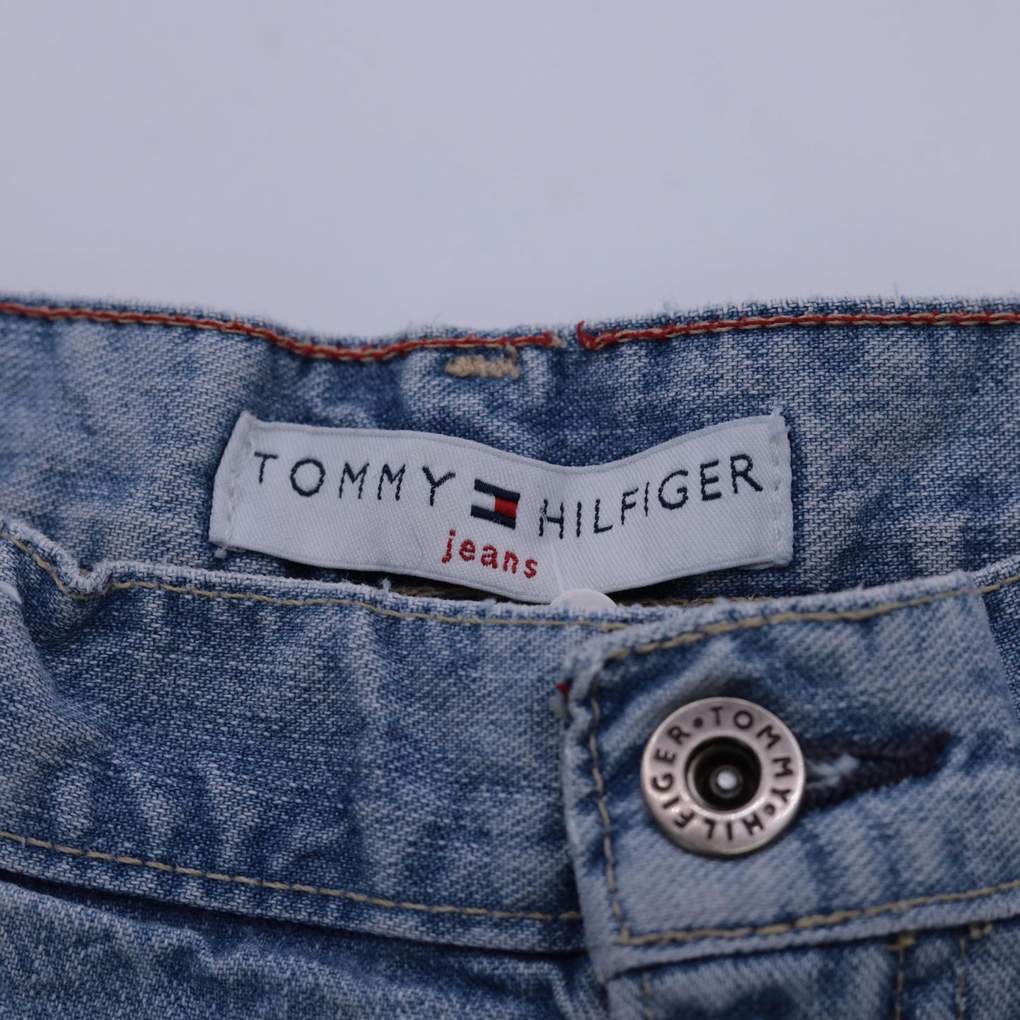 Y2K Tommy Hilfiger Blue Denim Cutoff Shorts Mid Rise Medium 10