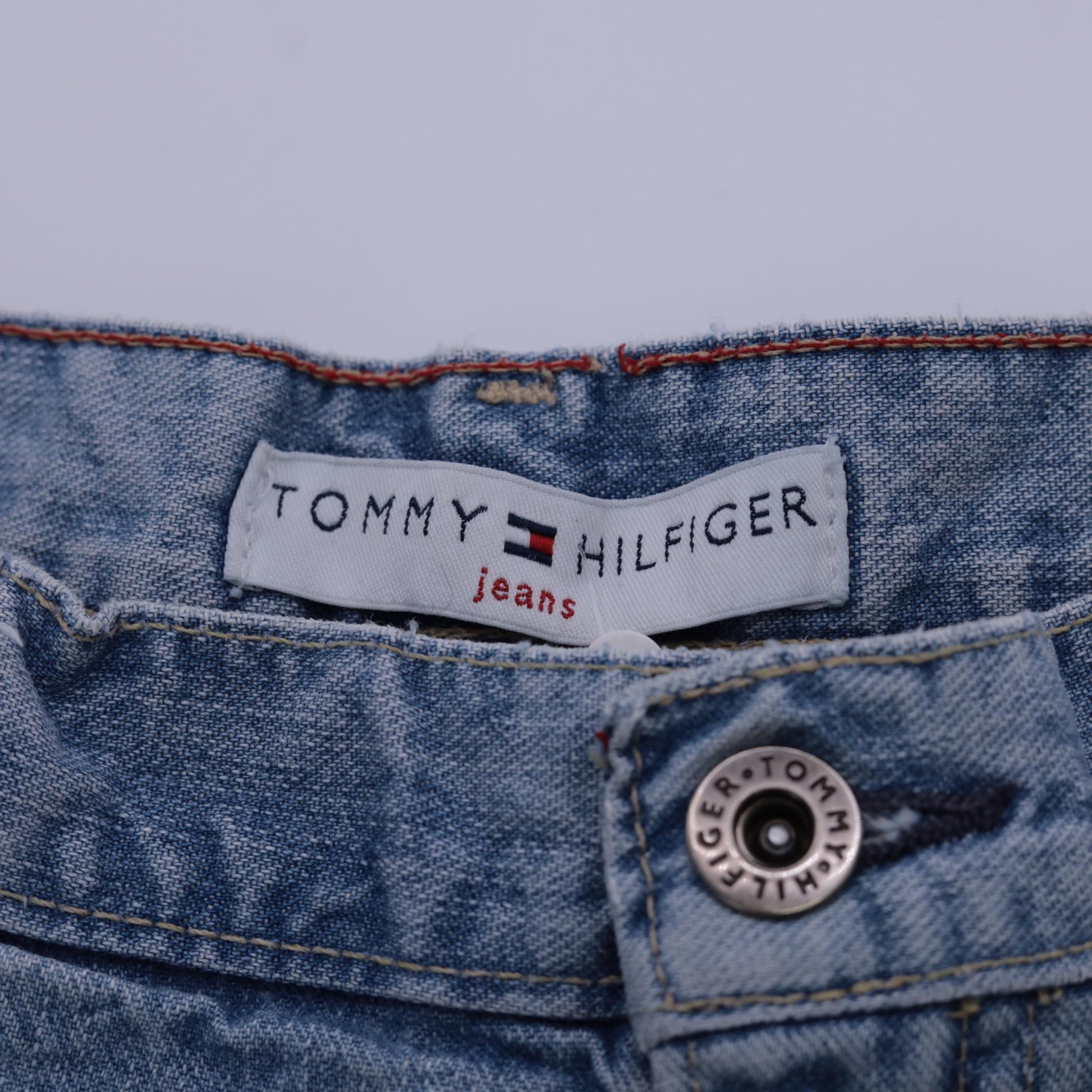 Y2K Tommy Hilfiger Blue Denim Cutoff Shorts Mid Rise Medium 10