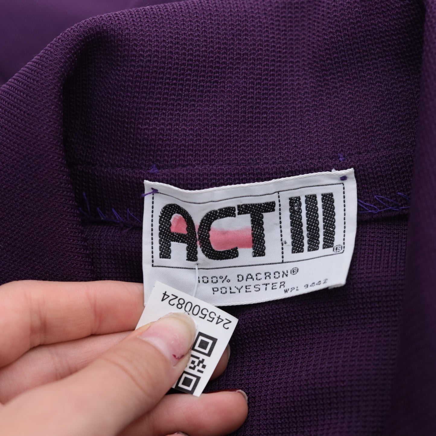 70s Purple Safari Jacket Wide Collar Belted Utility Pockets Small