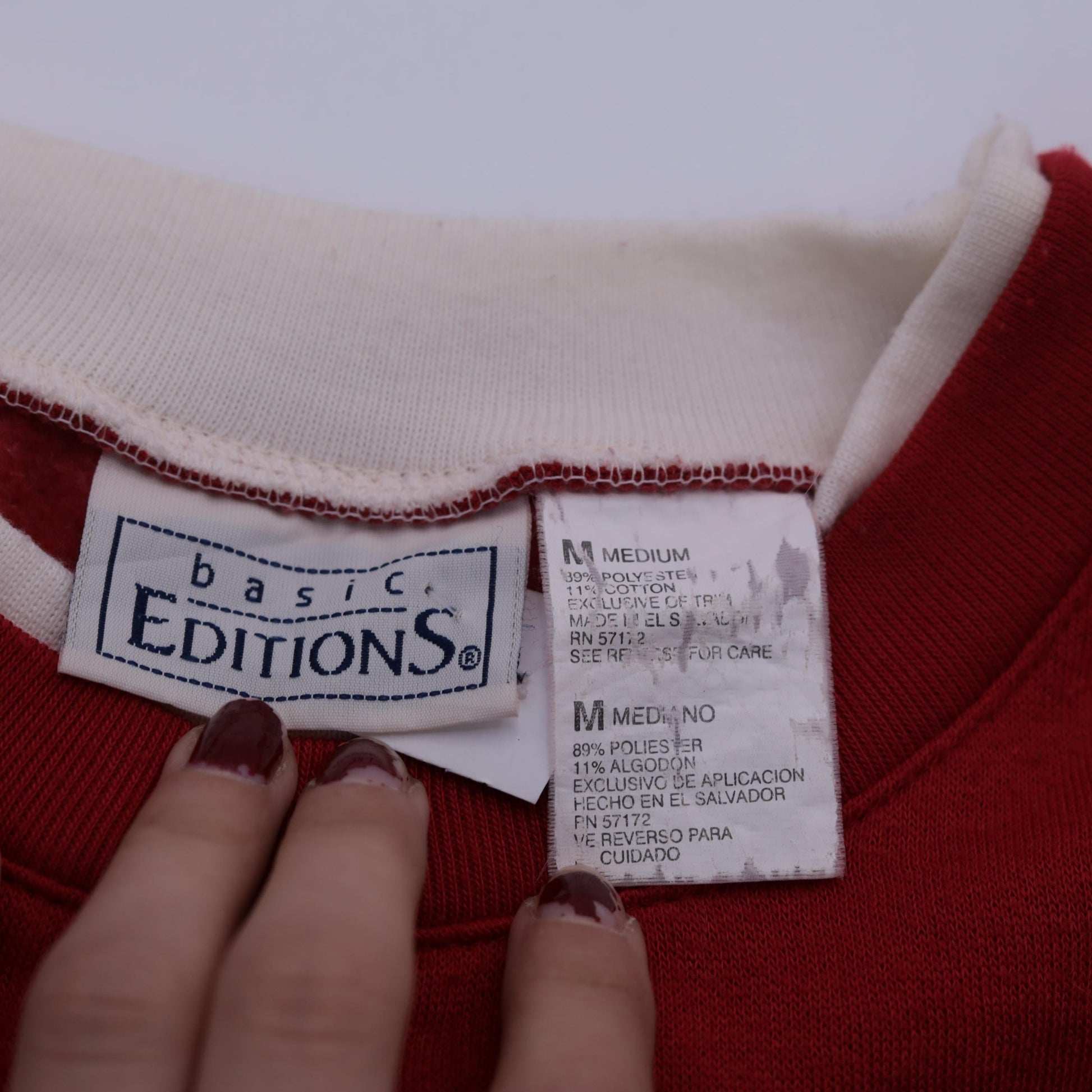 90s Cat Cardinal Sweatshirt Red Kitten Cherry Blossom Graphic Crewneck Medium M