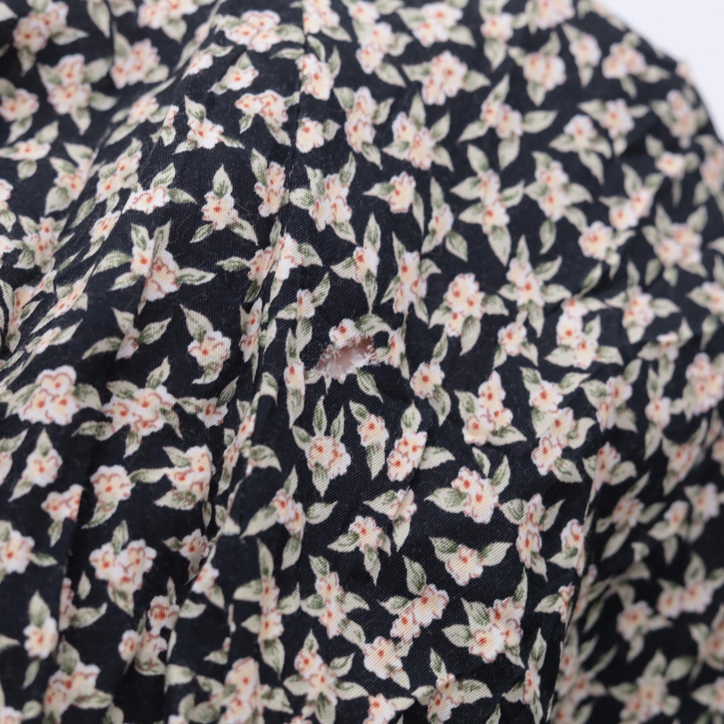 90s Black Floral Sleeveless Dress Button-Up Drop Waist Ankle Length Medium M