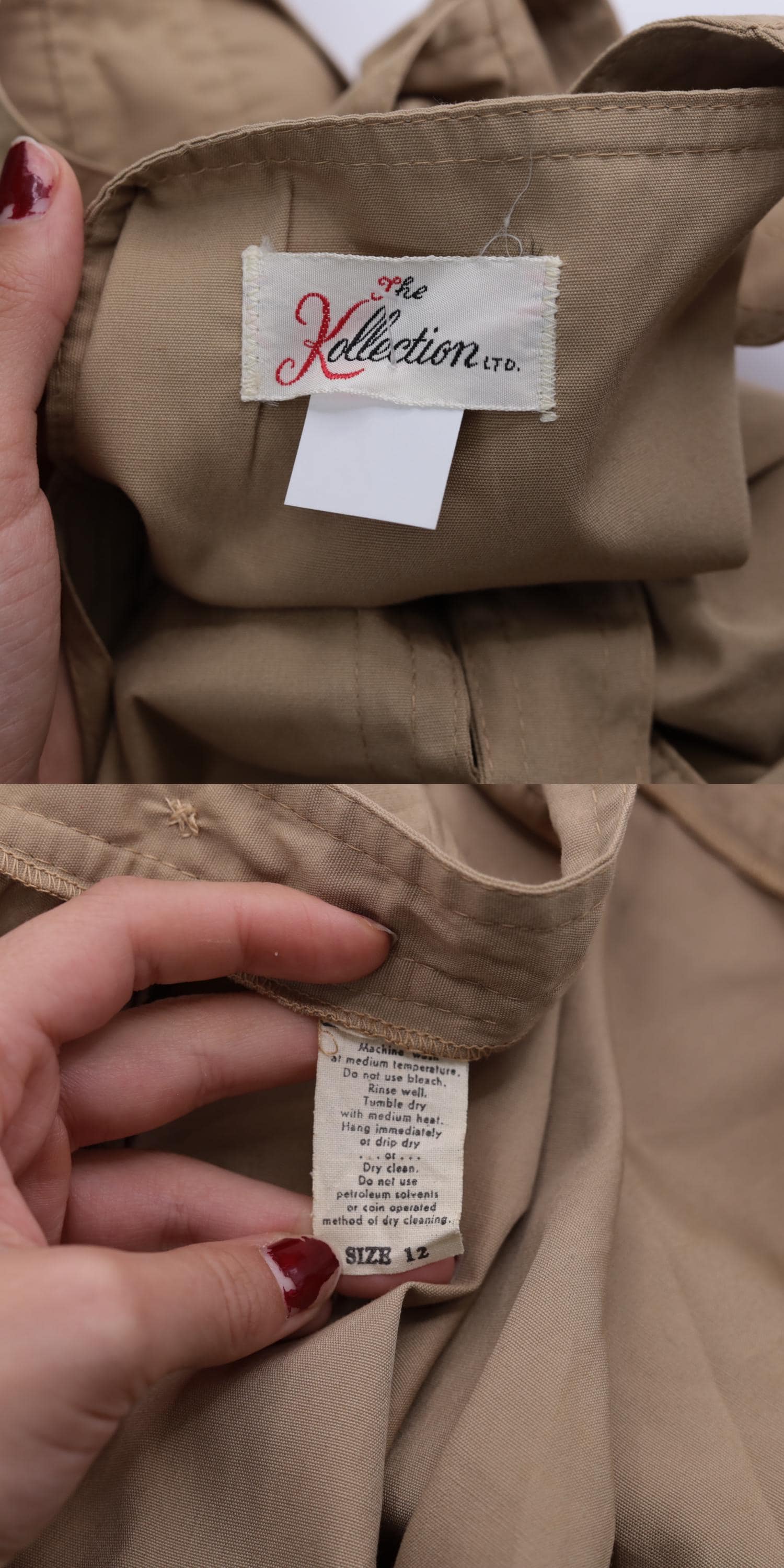 70s Khaki Midi Pinafore Dress High Waist Sleeveless Pockets Small
