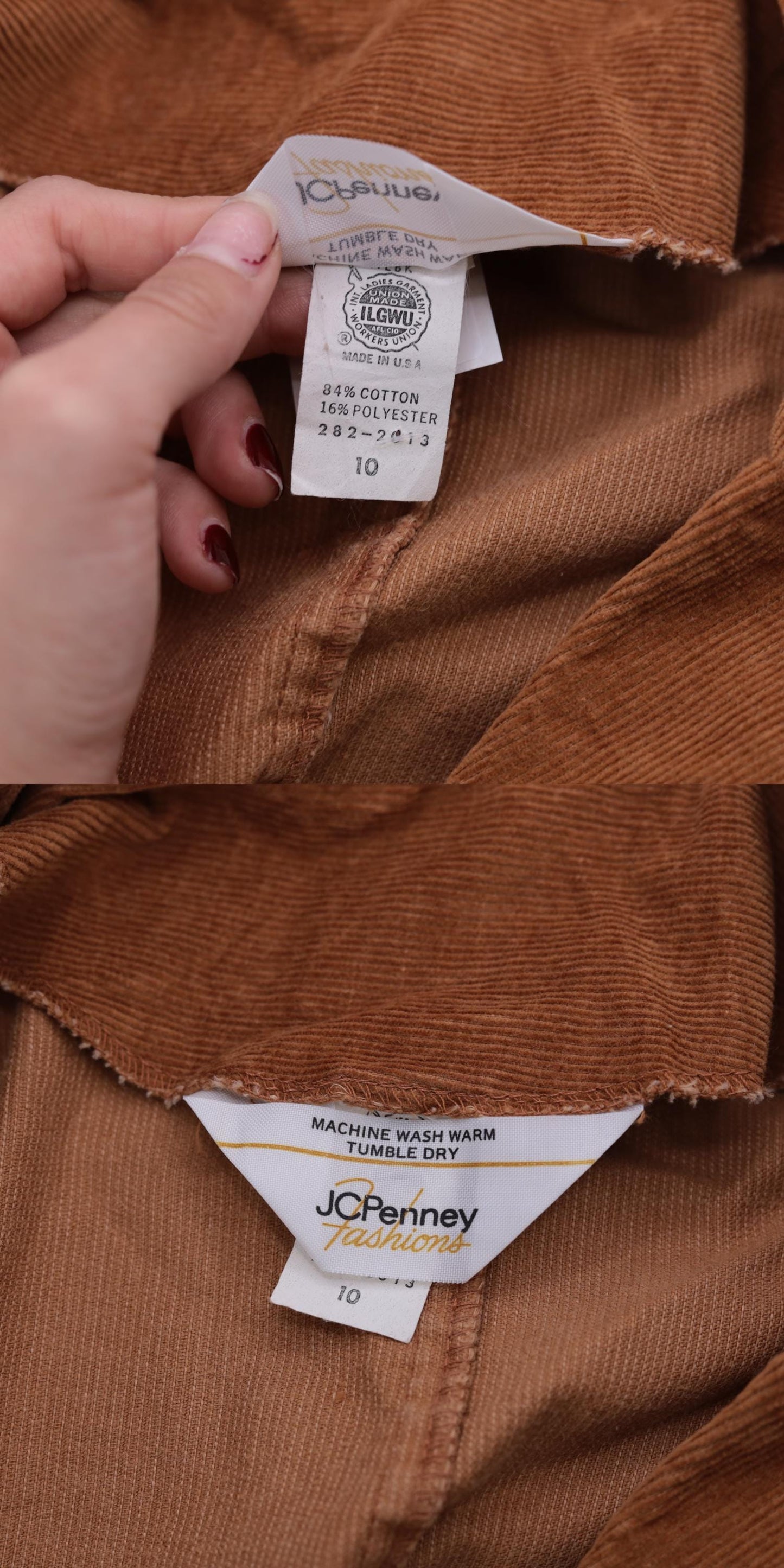 Late 70s Early 80s Brown Corduroy Blazer Notched Lapel Fitted Small S