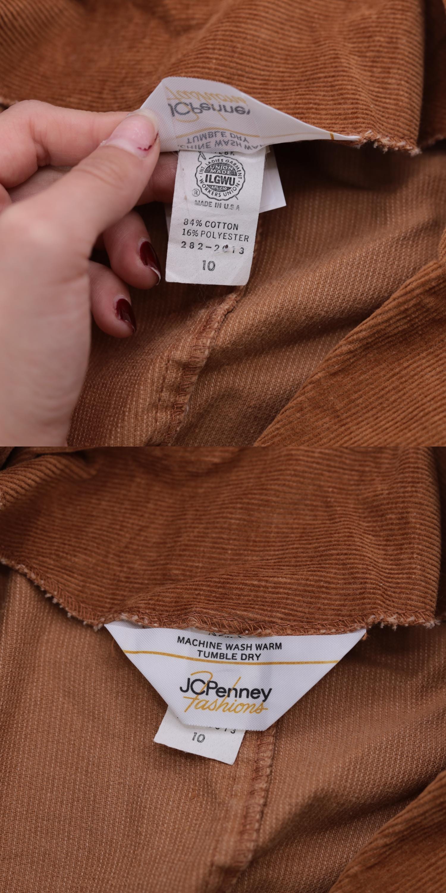 Late 70s Early 80s Brown Corduroy Blazer Notched Lapel Fitted Small S
